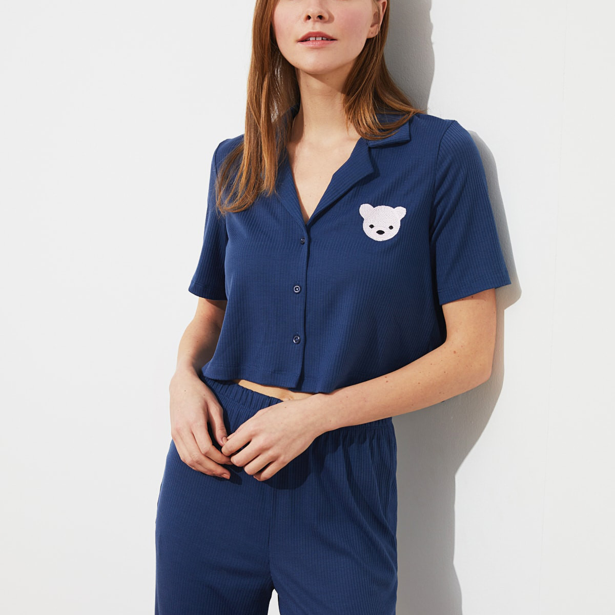 فيرو مودا أزرق تي شيرت-women-clothing-nightwear-pyjamas-longsets-image-2