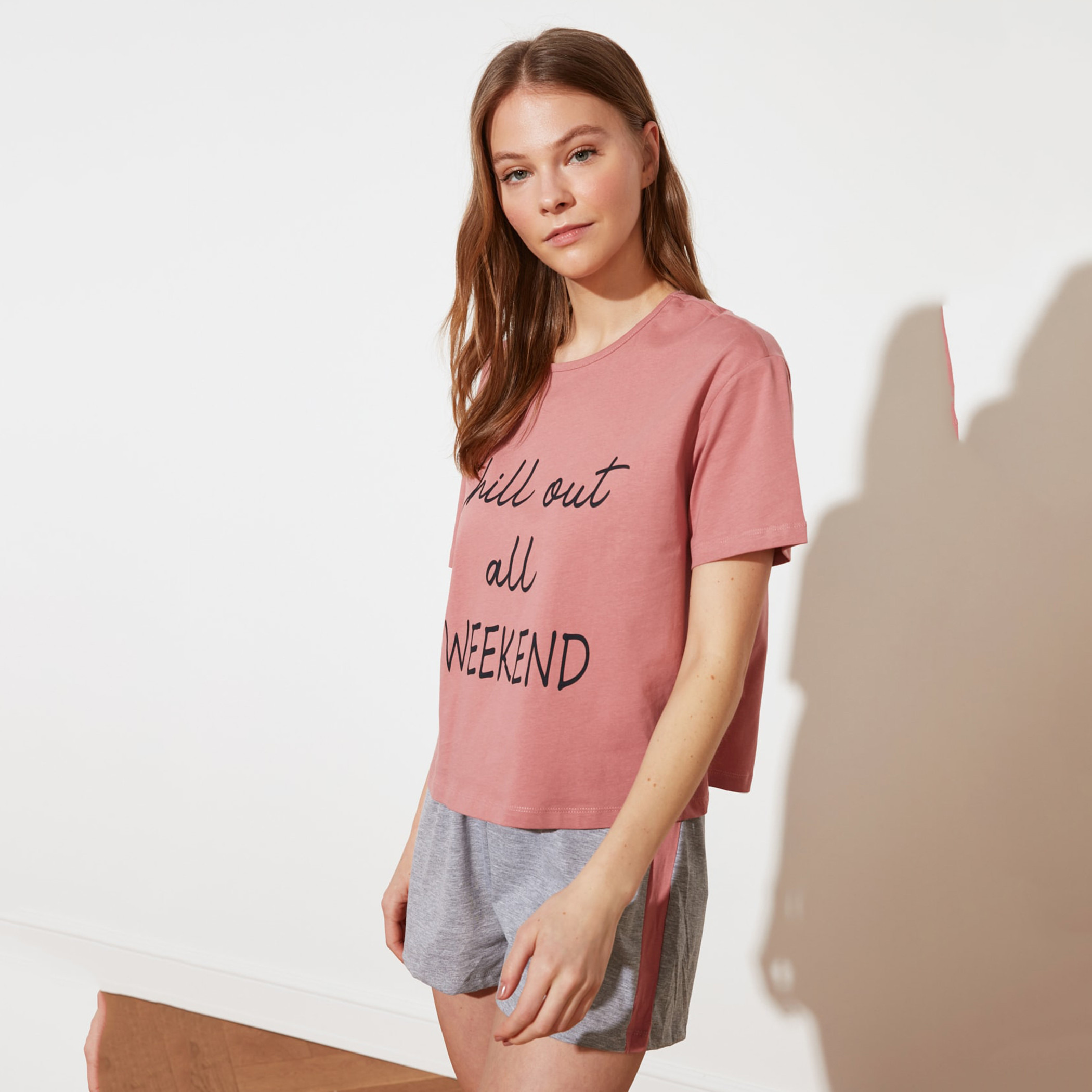 ترينديول لون القرنفل لباس نوم-women-clothing-nightwear-pyjamas-longsets-image-2