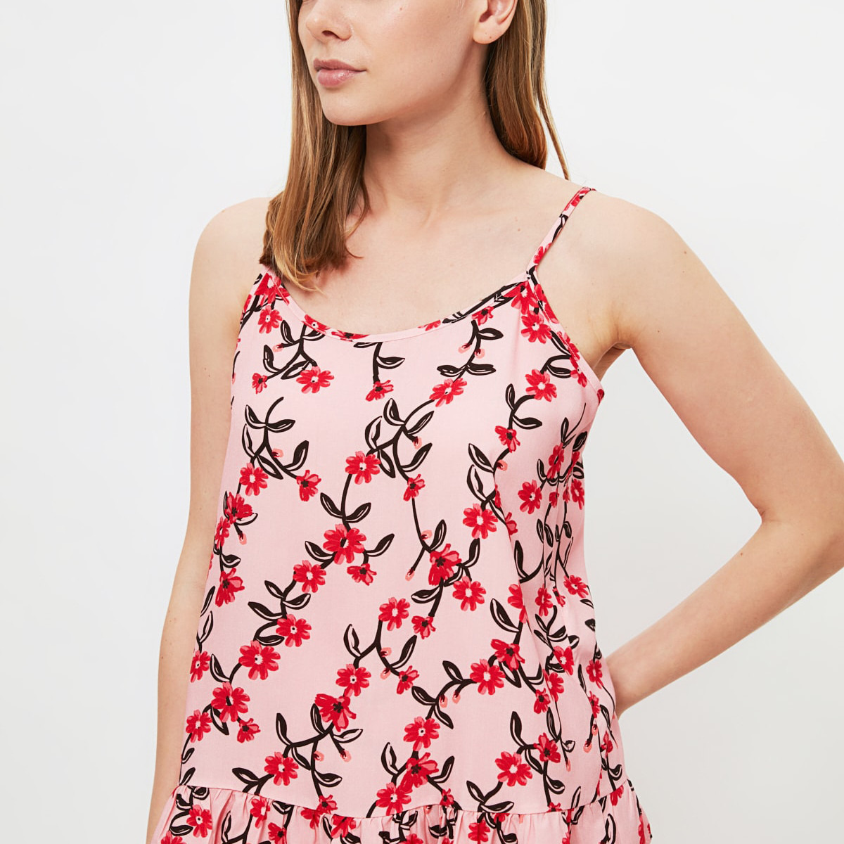 Trendyol Women Cotton Printed Pink Top And Pyjama Set-women-clothing-nightwear-pyjamas-longsets-image-2