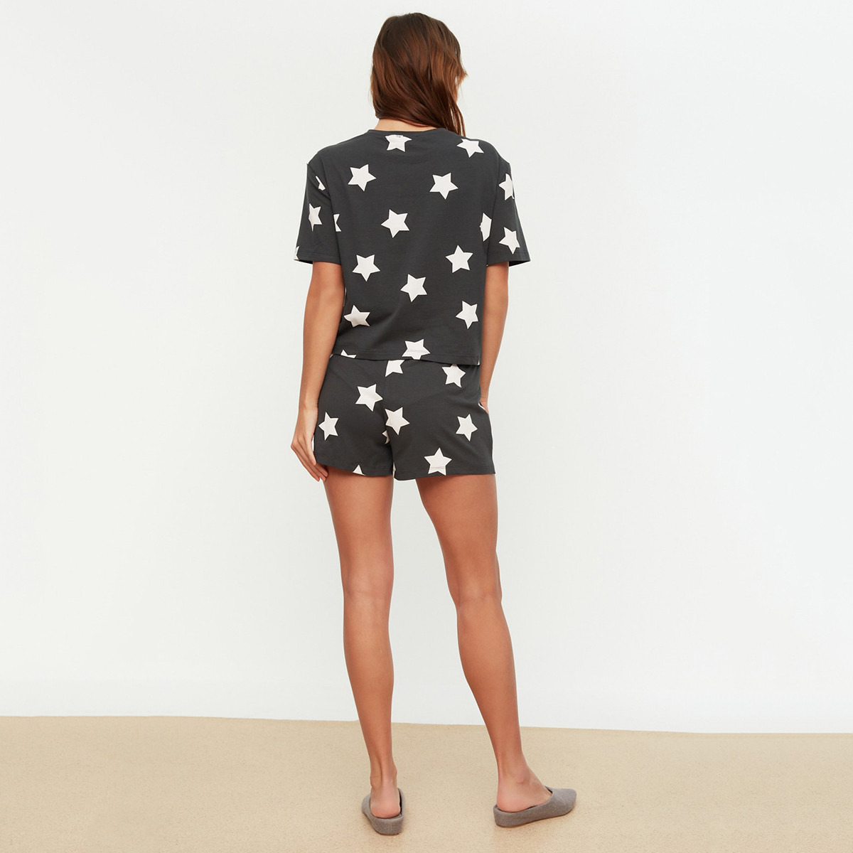 ترينديول أسود طقم ملابس نوم-women-clothing-nightwear-pyjamas-longsets-image-6