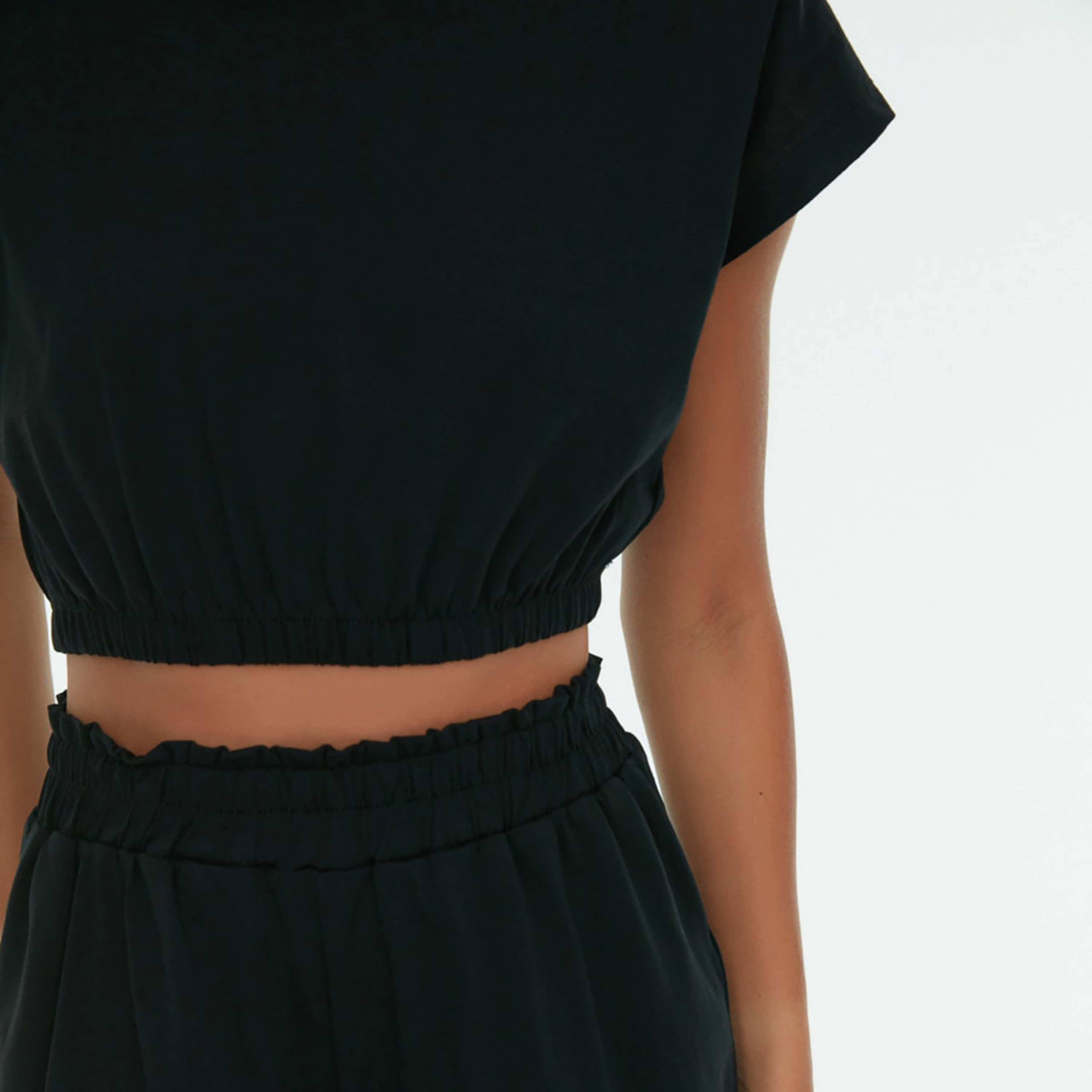 طقم هودي قصير وشورتس من ترينديول سادة مع لون بيج للنساء-sports-women-clothing-trackpantsandtracksuits-image-9