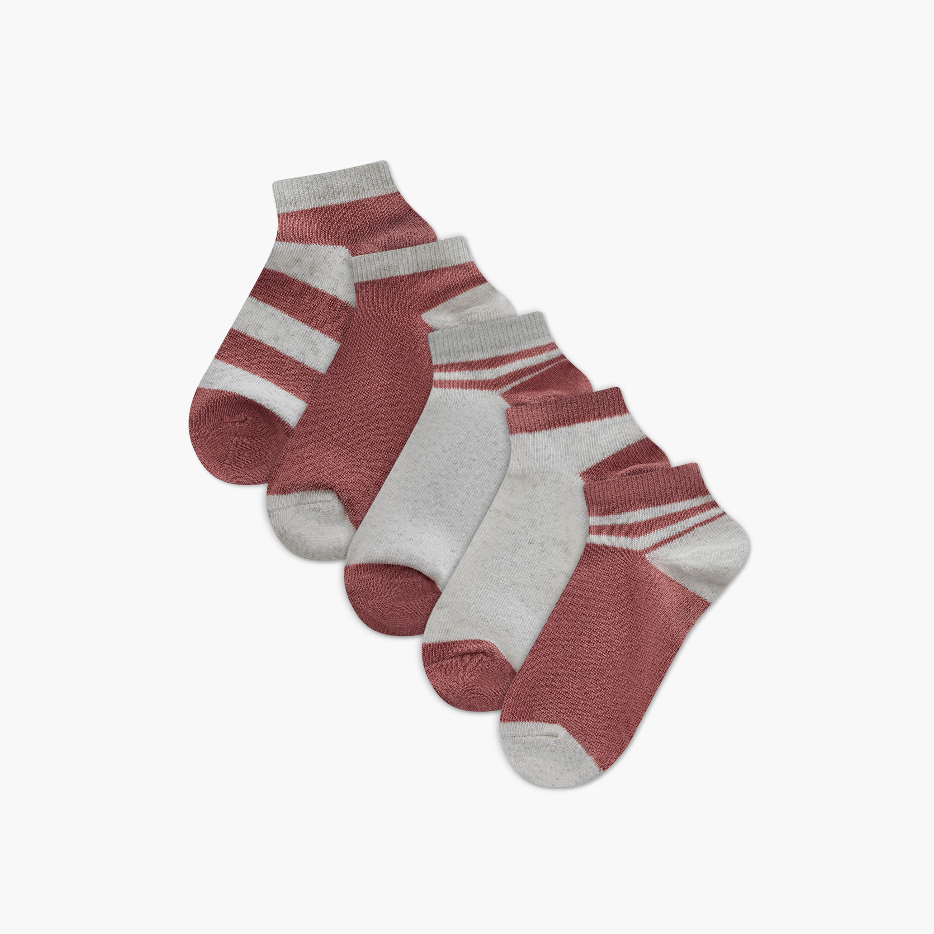 طقم جوارب بِطول الكاحل بقوالب ملونة من فلورا بيلا - 5 أزواج-girls-accessories-socks-image-1