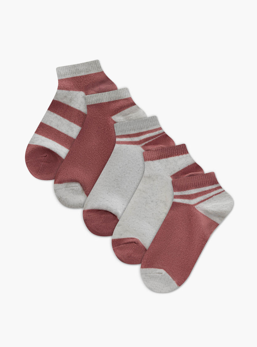 طقم جوارب بِطول الكاحل بقوالب ملونة من فلورا بيلا - 5 أزواج-girls-accessories-socks-image-1