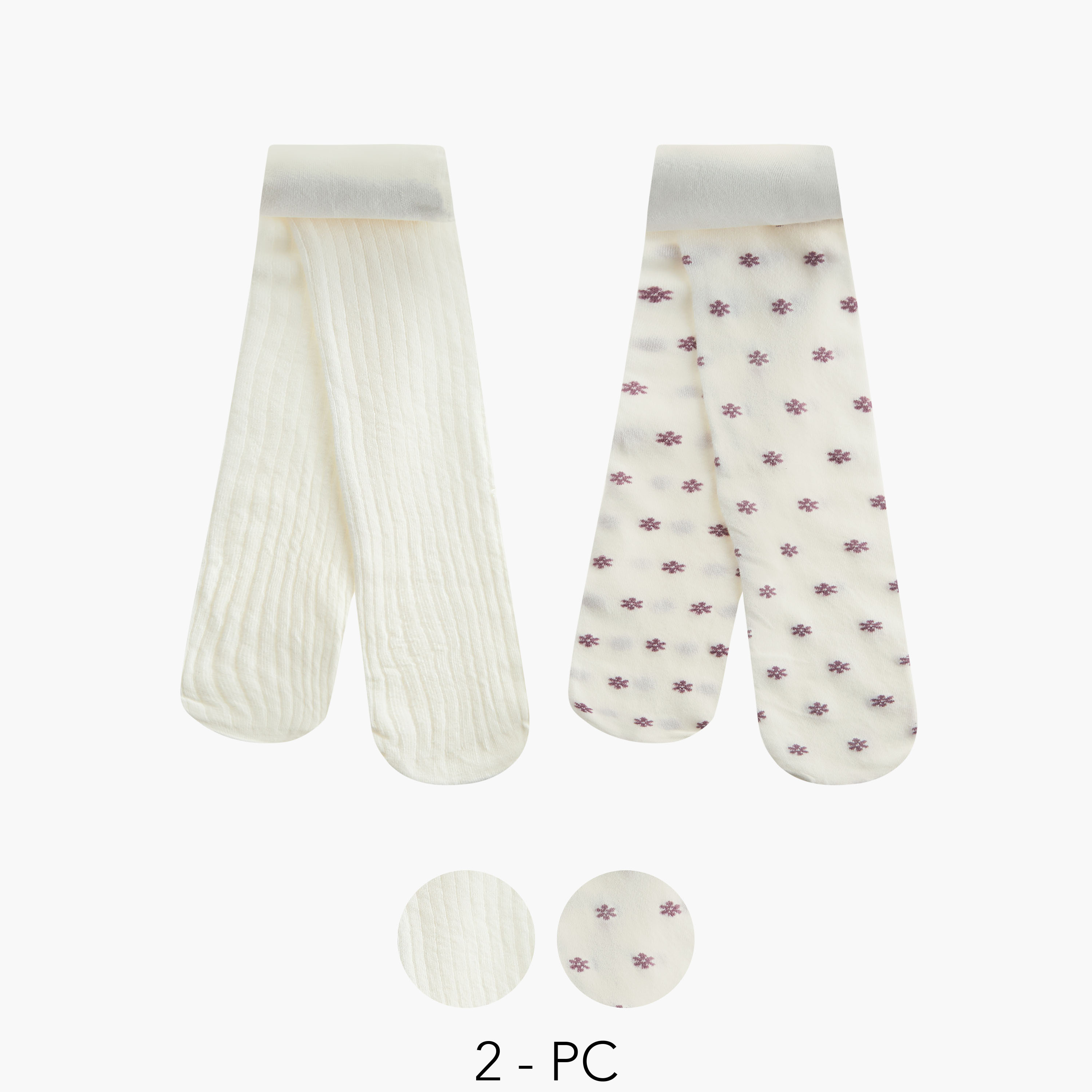 Little Missy Girls Tights with Elasticated Waistband- Set of 2-girls-accessories-socks-image-1