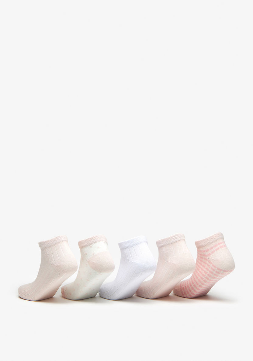 Little Missy Textured Ankle Length Socks - Set of 5-Girl%27s Socks & Tights-image-2