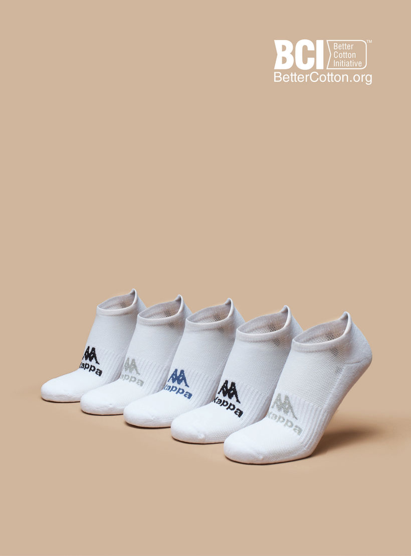 طقم جوارب موسّدة 5 أزواج بطول الكاحل وتفاصيل الشعار من كابا -men-socks-image-1