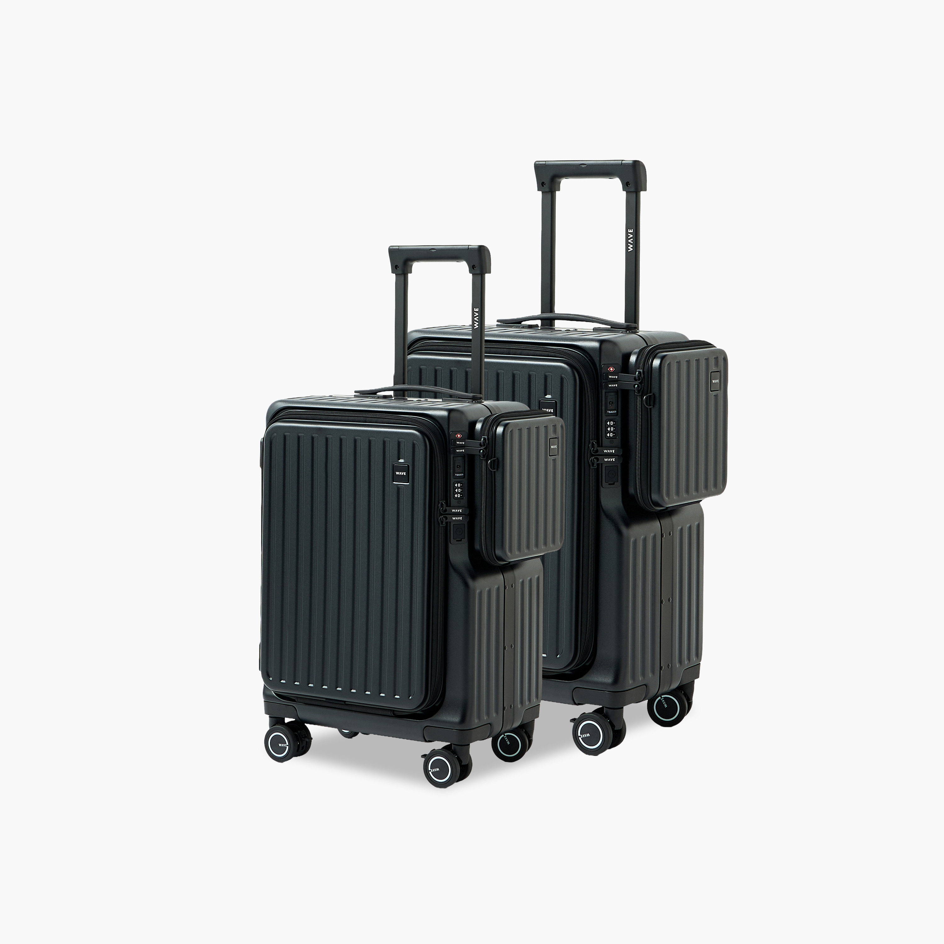 WAVE Textured Hardcase Luggage Trolley with Detachable Crossbody Bag & Cup Holder - 20 inches Cabin-travel-luggagesandbags-luggage-image-17