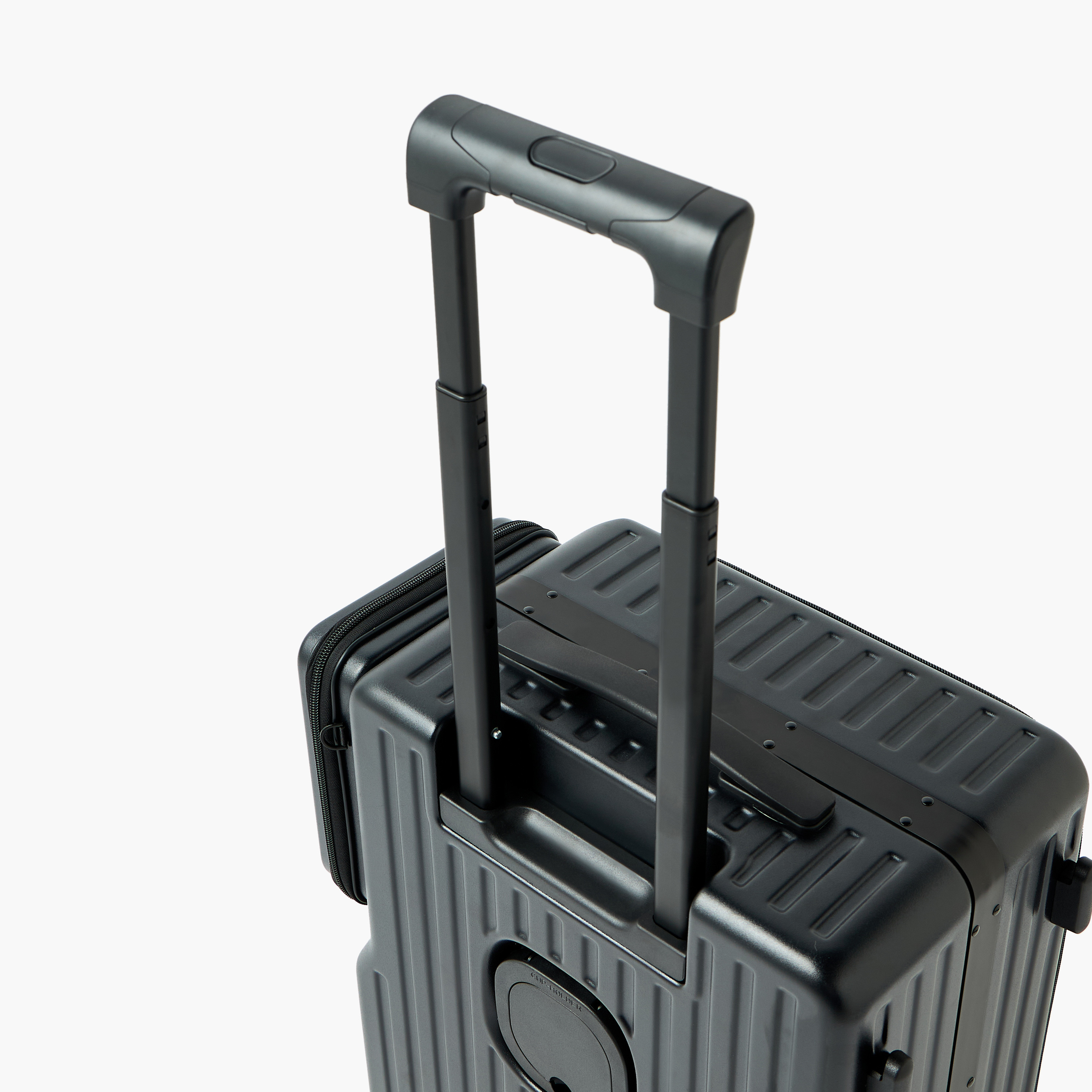 WAVE Textured Hardcase Luggage Trolley with Detachable Crossbody Bag & Cup Holder - 20 inches Cabin-travel-luggagesandbags-luggage-image-9