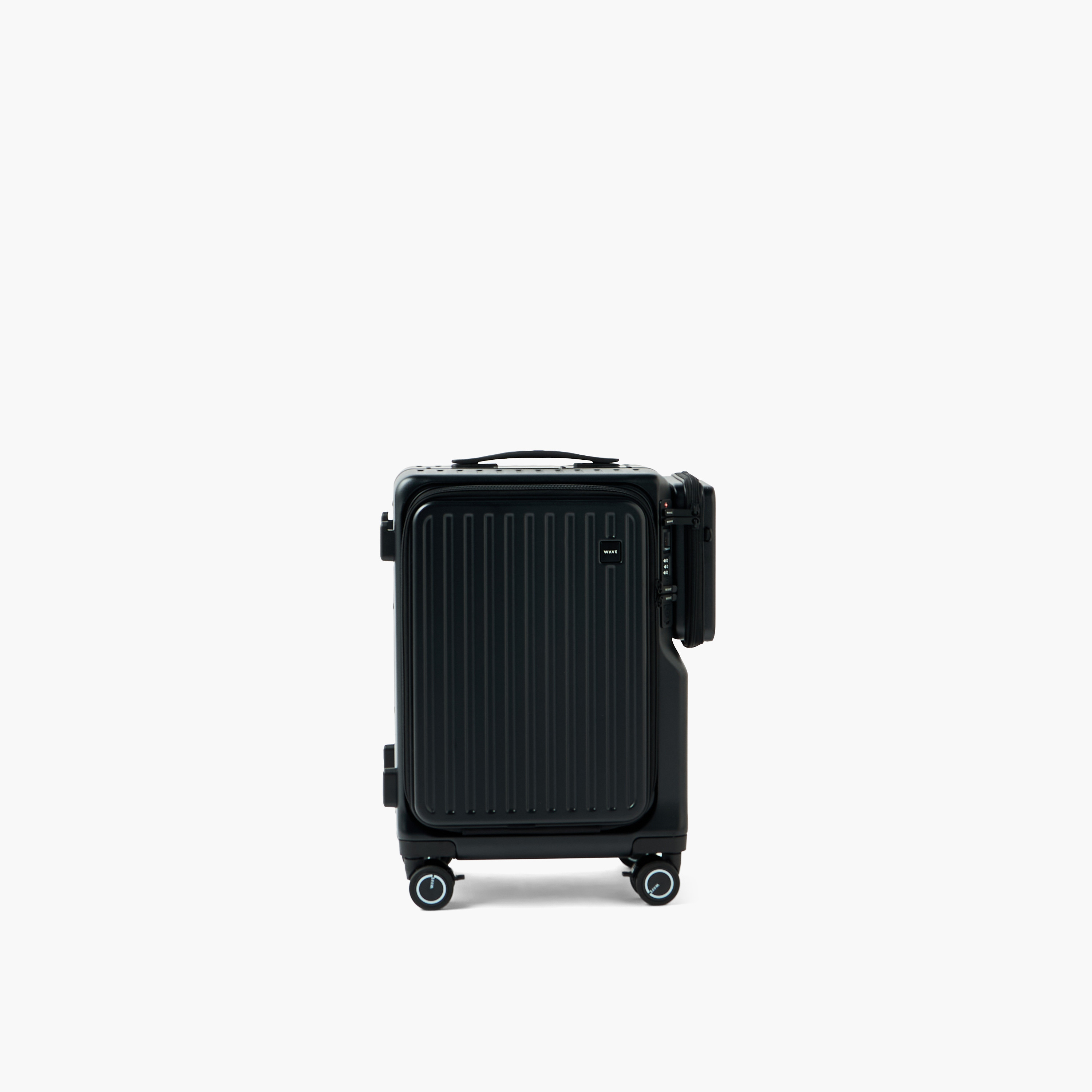 WAVE Textured Hardcase Luggage Trolley with Detachable Crossbody Bag & Cup Holder - 20 inches Cabin-travel-luggagesandbags-luggage-image-2