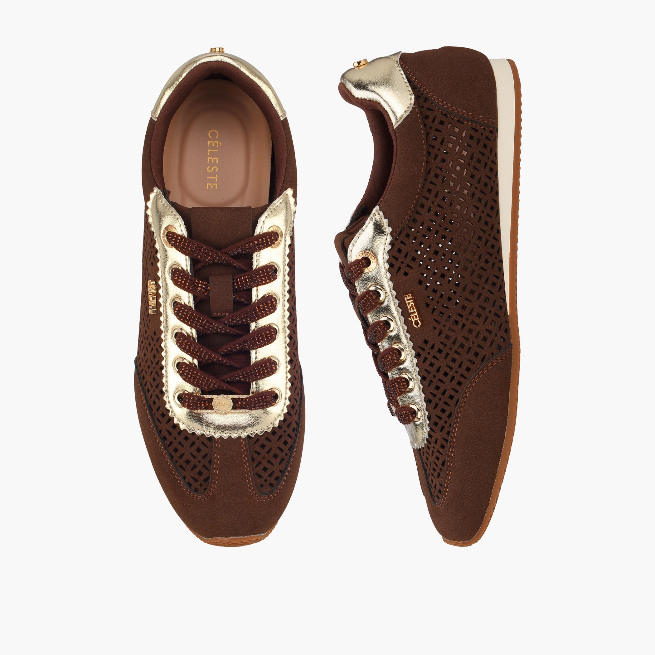Celeste Women Laser Cut Lace-Up Sneakers-women-shoes-sneakers-image-1