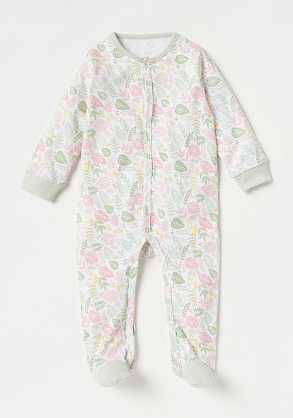 Juniors Printed Sleepsuit with Long Sleeves and Button Closure - Set of 3-Sleepsuits-image-2