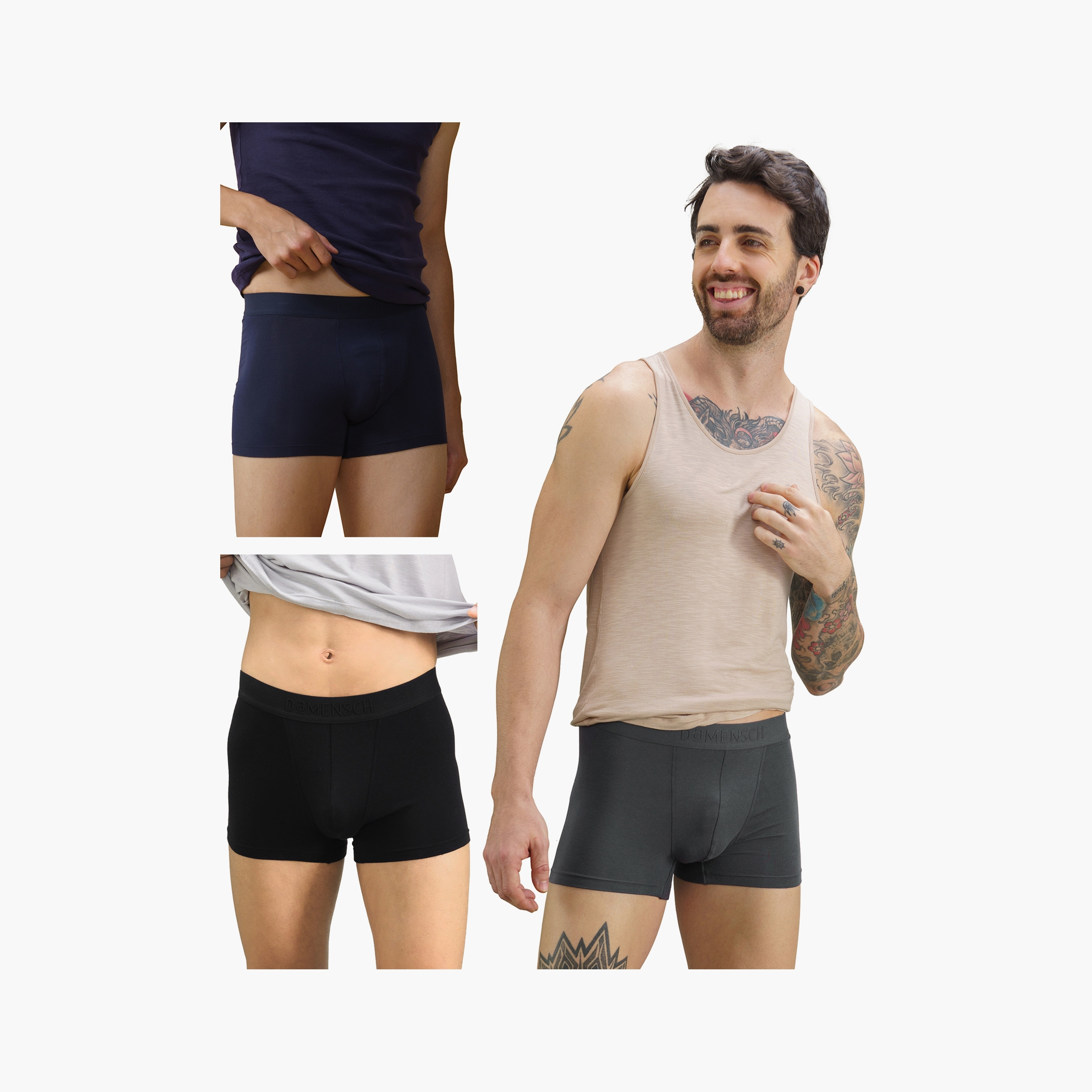 سمجموعة دامنش مكونة من 3 قطع من سراويل ترانكس سادة ذات ديو سوفت سوبيما مودال-men-clothing-innerwear-underwear-image-2