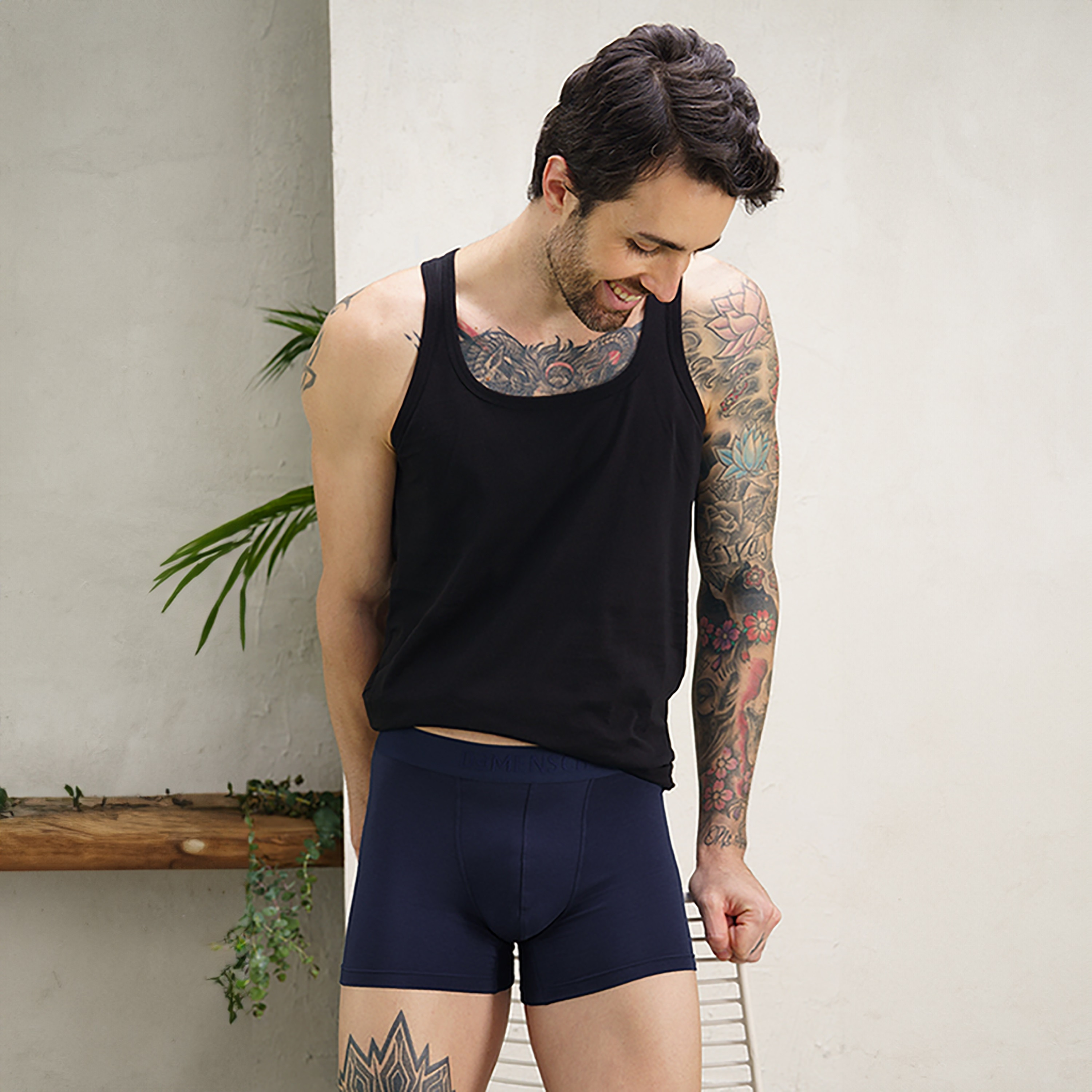 سمجموعة دامنش مكونة من 3 قطع من سراويل ترانكس سادة ذات ديو سوفت سوبيما مودال-men-clothing-innerwear-underwear-image-4