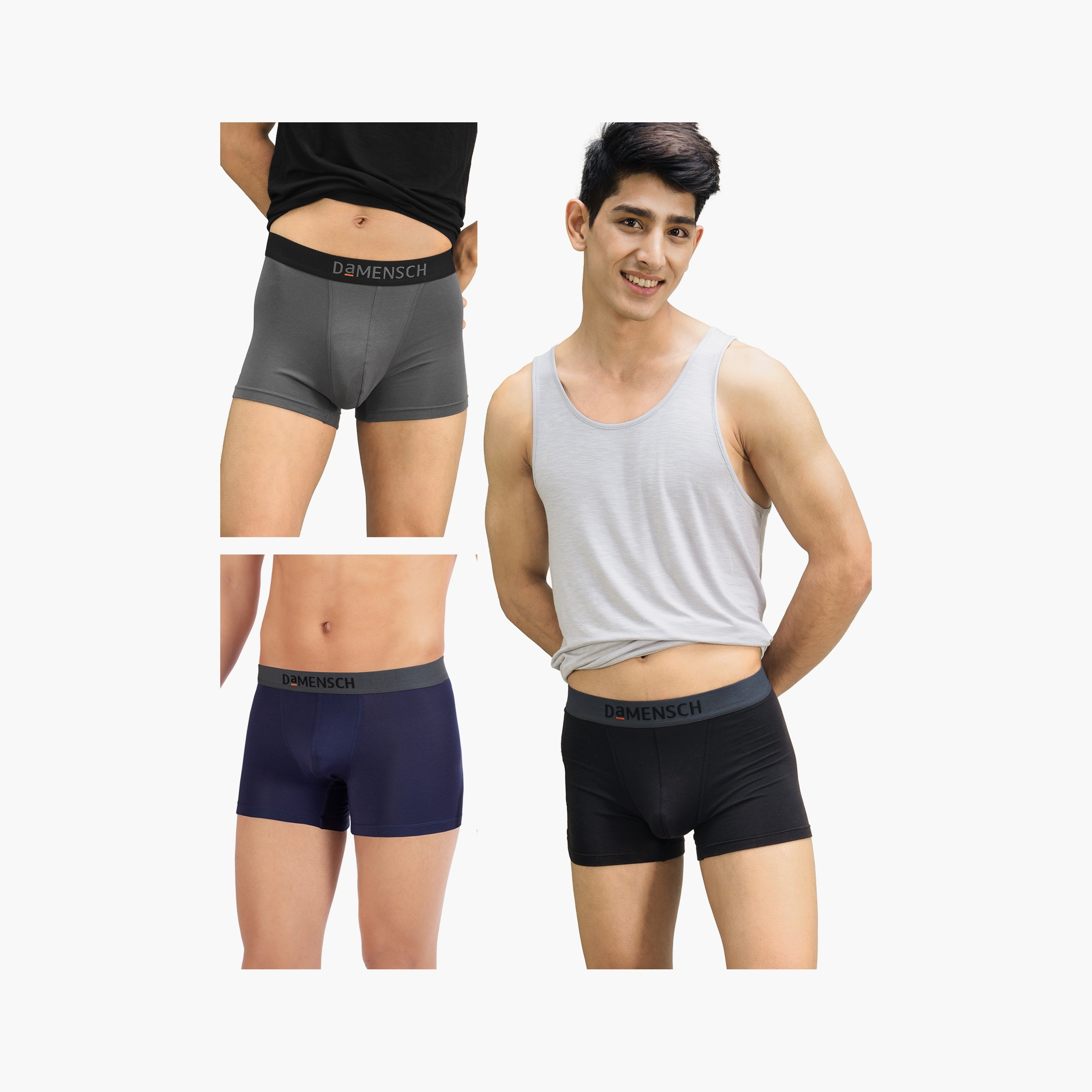 سمجموعة دامنش مكونة من 3 قطع من سراويل ترانكس سادة ذات ديو سوفت سوبيما مودال-men-clothing-innerwear-underwear-image-10