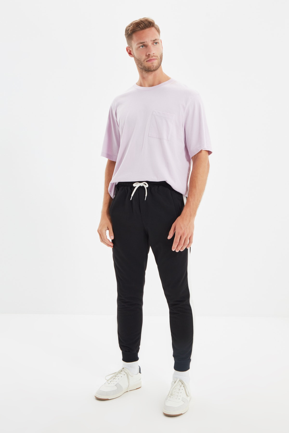 Trendyol Men Cotton Solid Black Jogger-men-clothing-bottoms-joggers-image-3