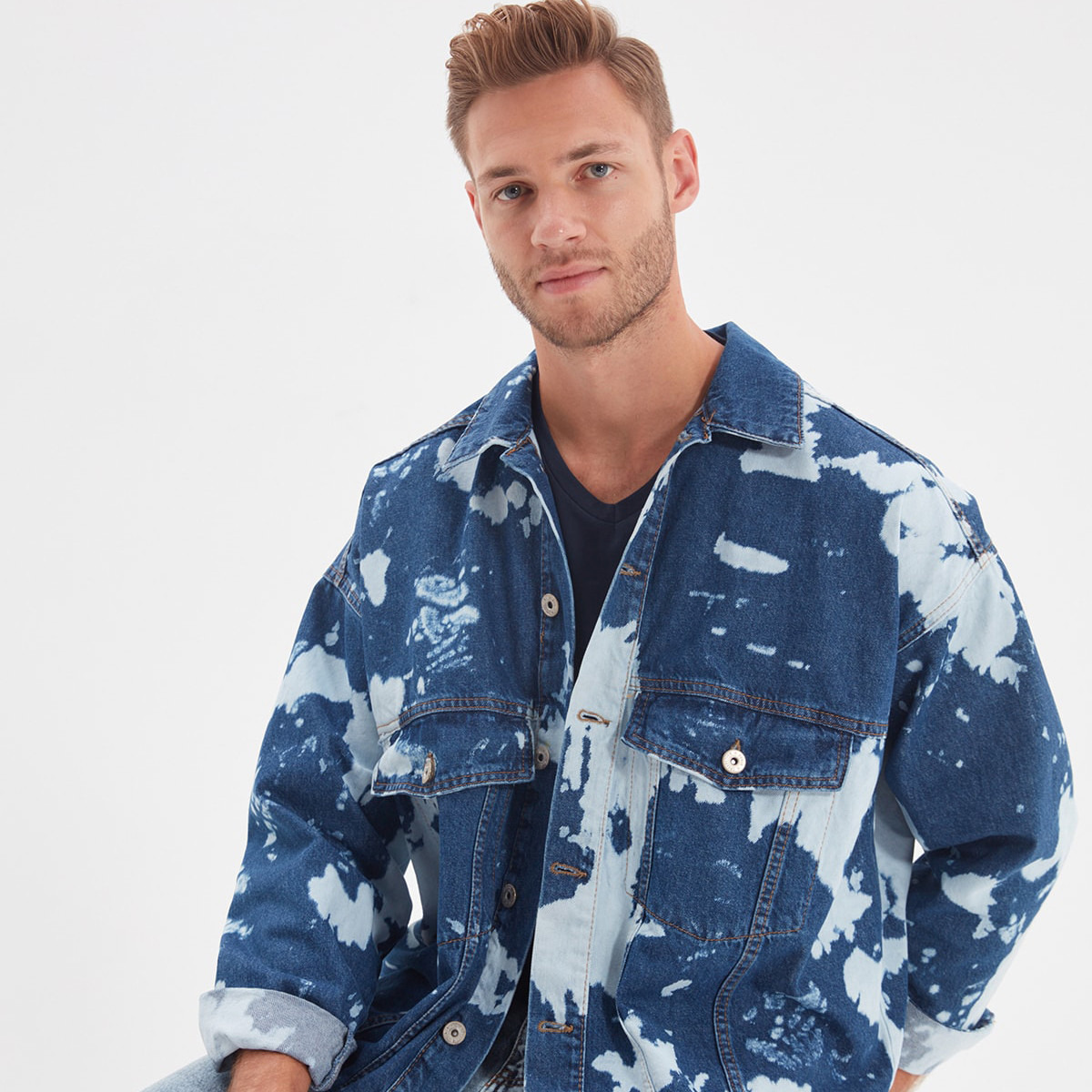 Trendyol Men Printed Button Closure Jacket-men-clothing-jacketsandblazers-jackets-image-5