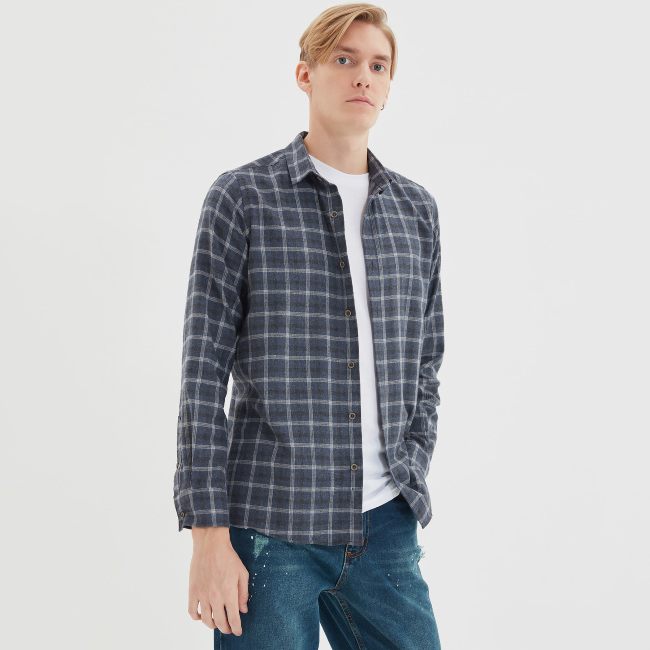 Trendyol Man Checked Collared Shirt-men-clothing-shirts-image-3
