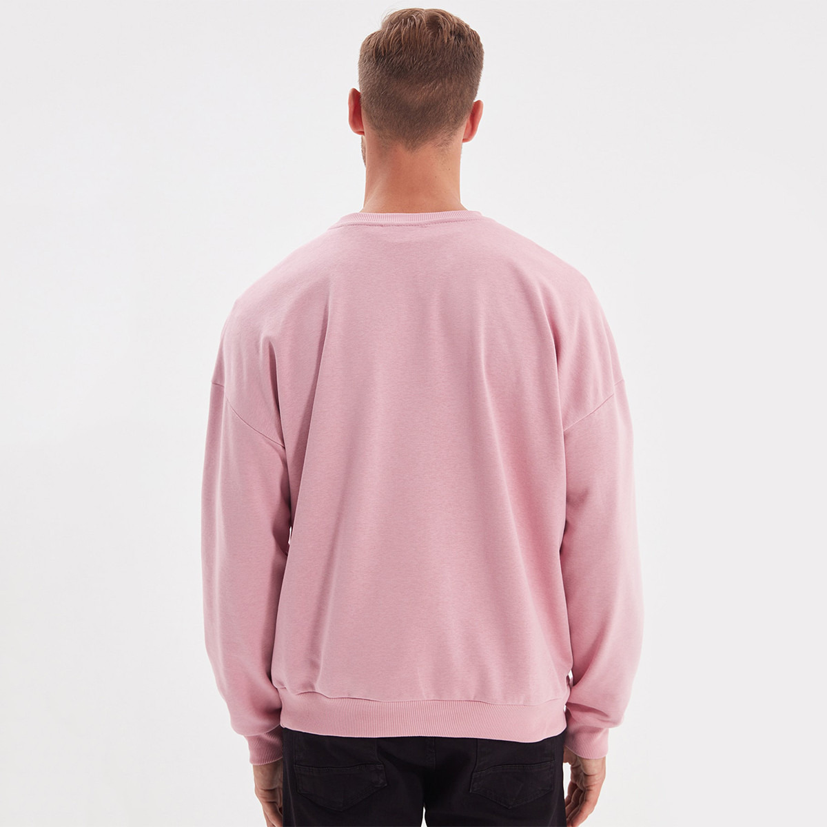 Trendyol Men Solid Crew Neck Sweatshirt-men-winterwear-hoodiesandsweatshirts-image-7