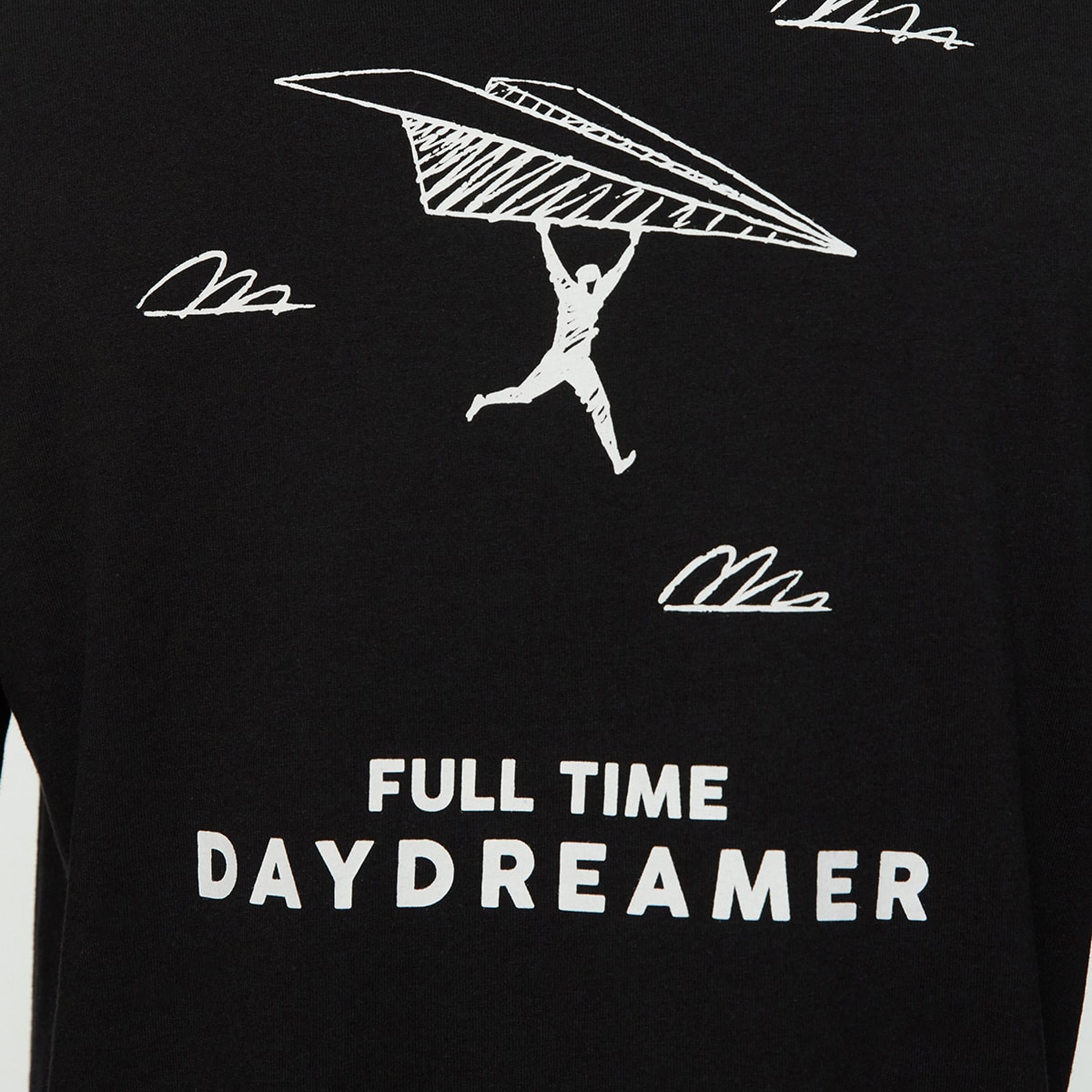 Trendyol Man Black Printed Crew Long Sleeves T-Shirt-men-clothing-nightwear-tshirts-image-4