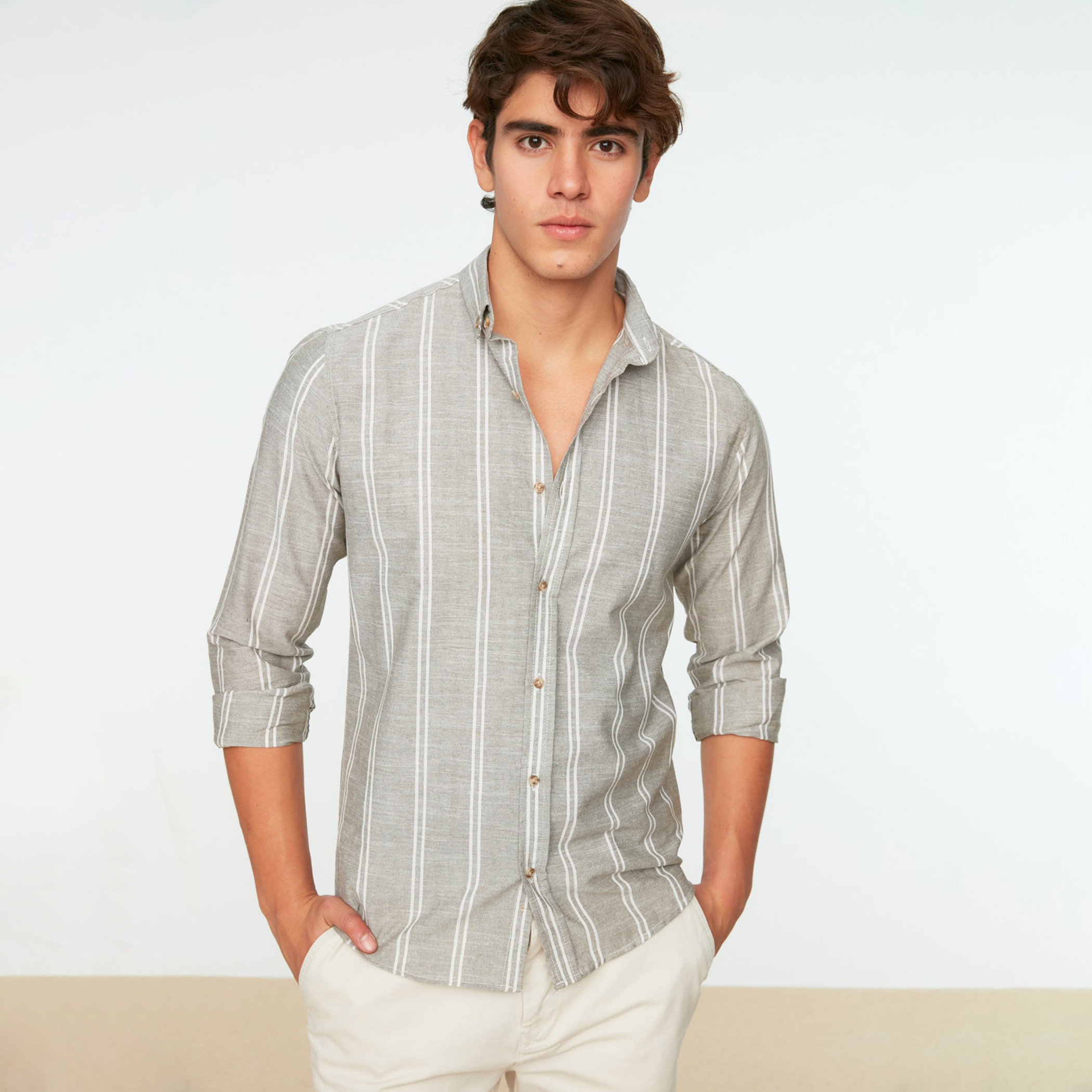 ترينديول أخضر  قميص-men-clothing-shirts-image-1