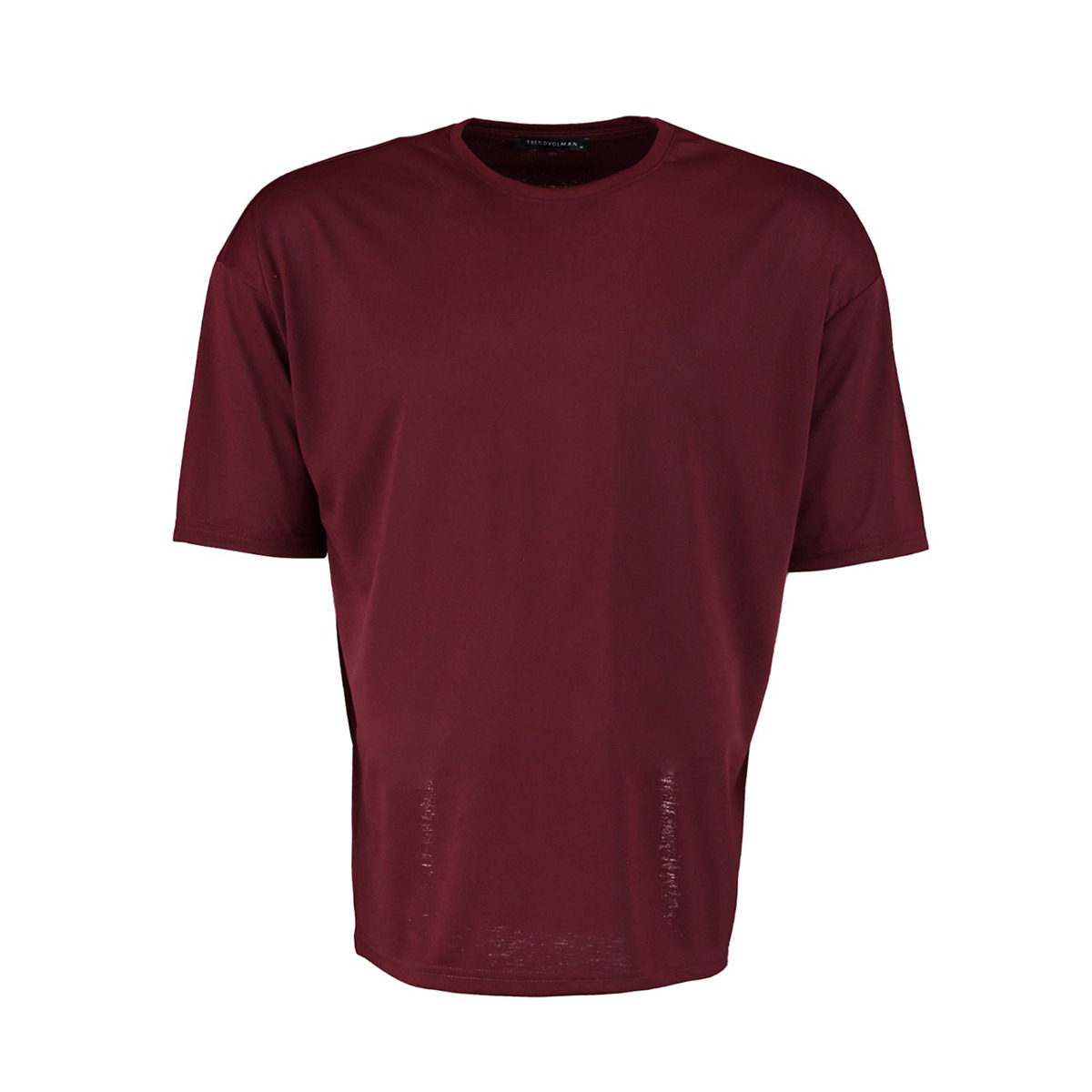 ترينديول تي شيرت عنابي سادة برقبة دائرية كبيرة الحجم للرجال-men-clothing-tshirtsandpolos-tshirts-image-6