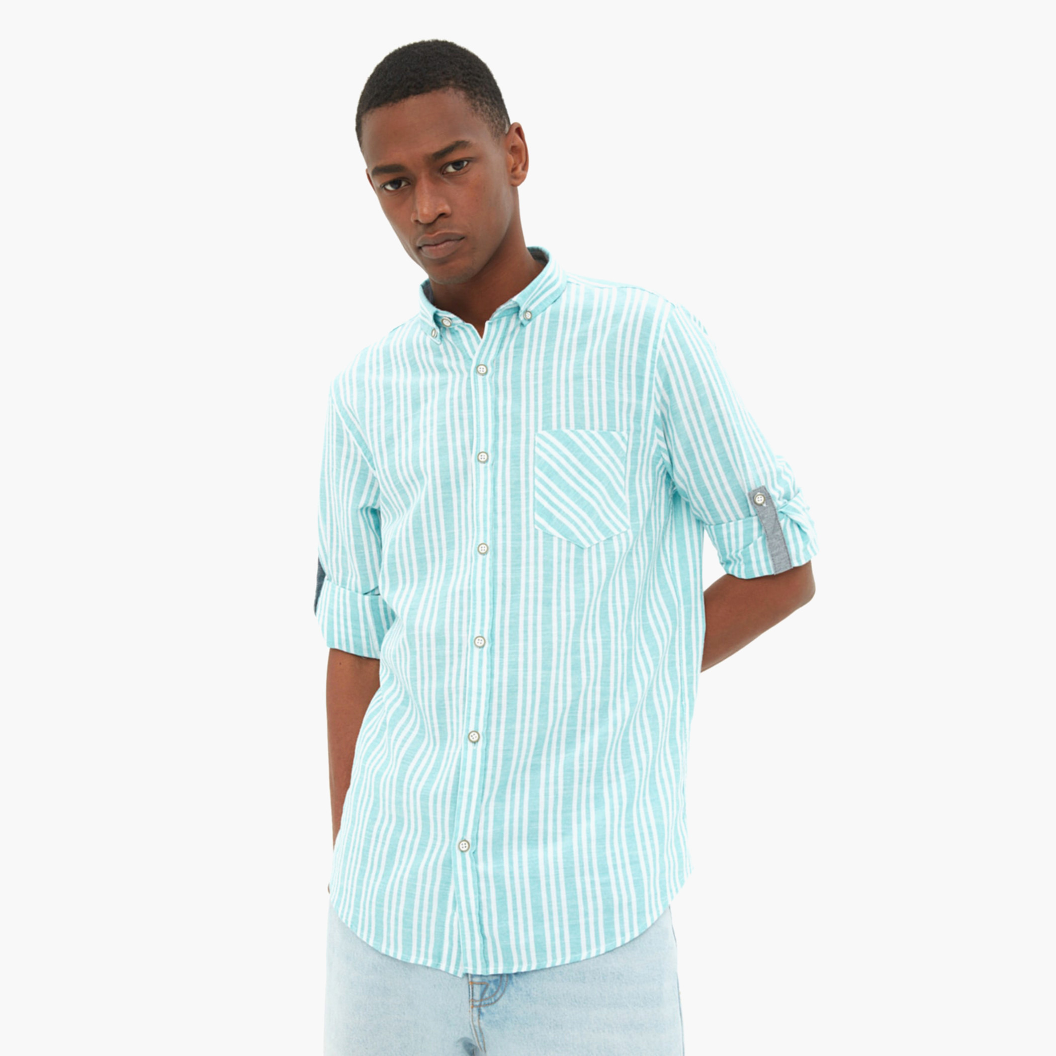 ترينديول أخضر قميص-men-clothing-shirts-image-1