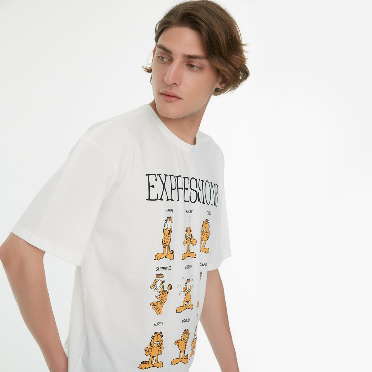 ترينديول تي شيرت أبيض بياقة مستديرة وأكمام قصيرة مطبوعة للرجال-men-clothing-tshirtsandpolos-tshirts-image-2