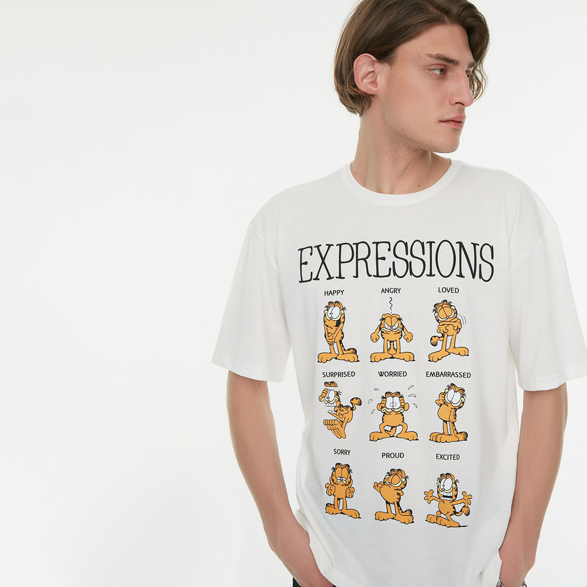 ترينديول تي شيرت أبيض بياقة مستديرة وأكمام قصيرة مطبوعة للرجال-men-clothing-tshirtsandpolos-tshirts-image-3