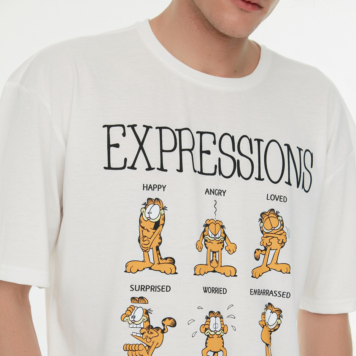 ترينديول تي شيرت أبيض بياقة مستديرة وأكمام قصيرة مطبوعة للرجال-men-clothing-tshirtsandpolos-tshirts-image-4