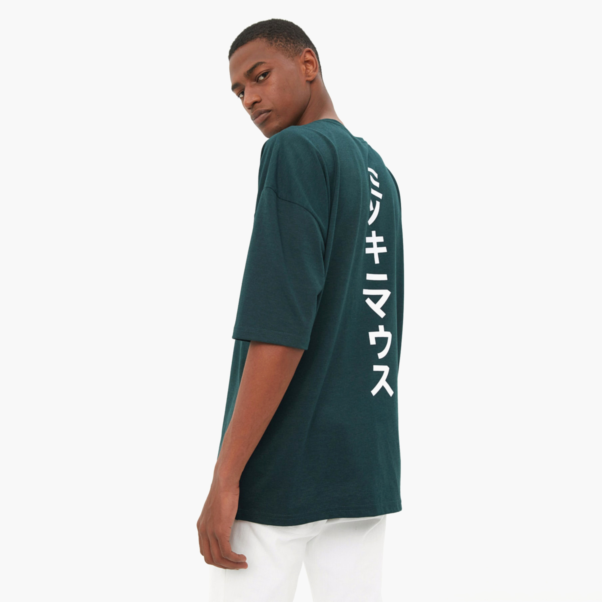 Trendyol MAN Printed Green Crew Neck Oversized T-Shirt-men-clothing-tshirtsandpolos-tshirts-image-5