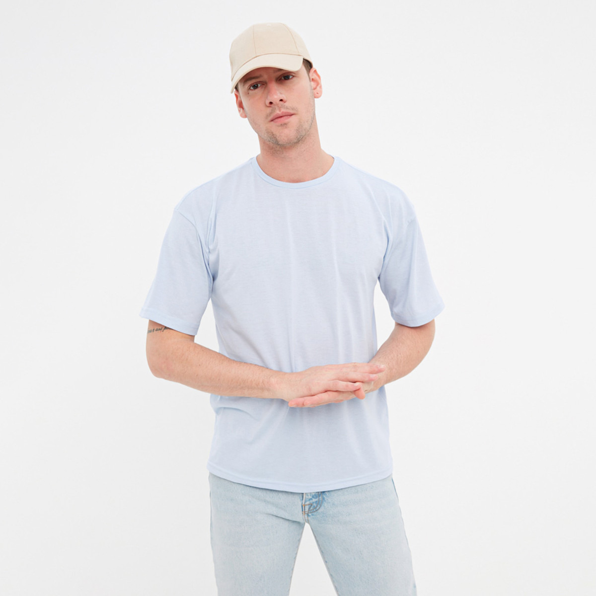 ترينديول تي شيرت أزرق مطبوع برقبة مستديرة للرجال-men-clothing-tshirtsandpolos-tshirts-image-1