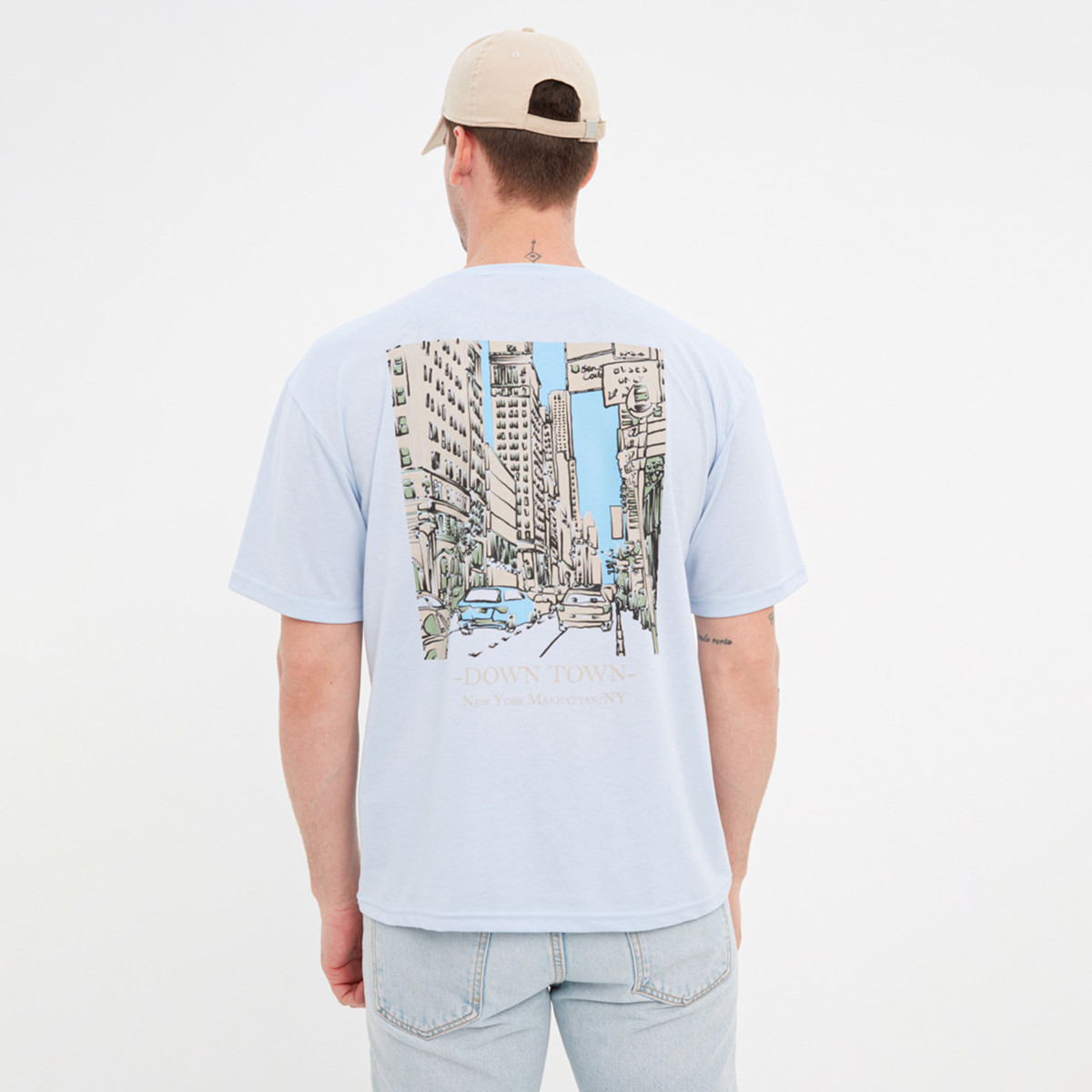 ترينديول تي شيرت أزرق مطبوع برقبة مستديرة للرجال-men-clothing-tshirtsandpolos-tshirts-image-2
