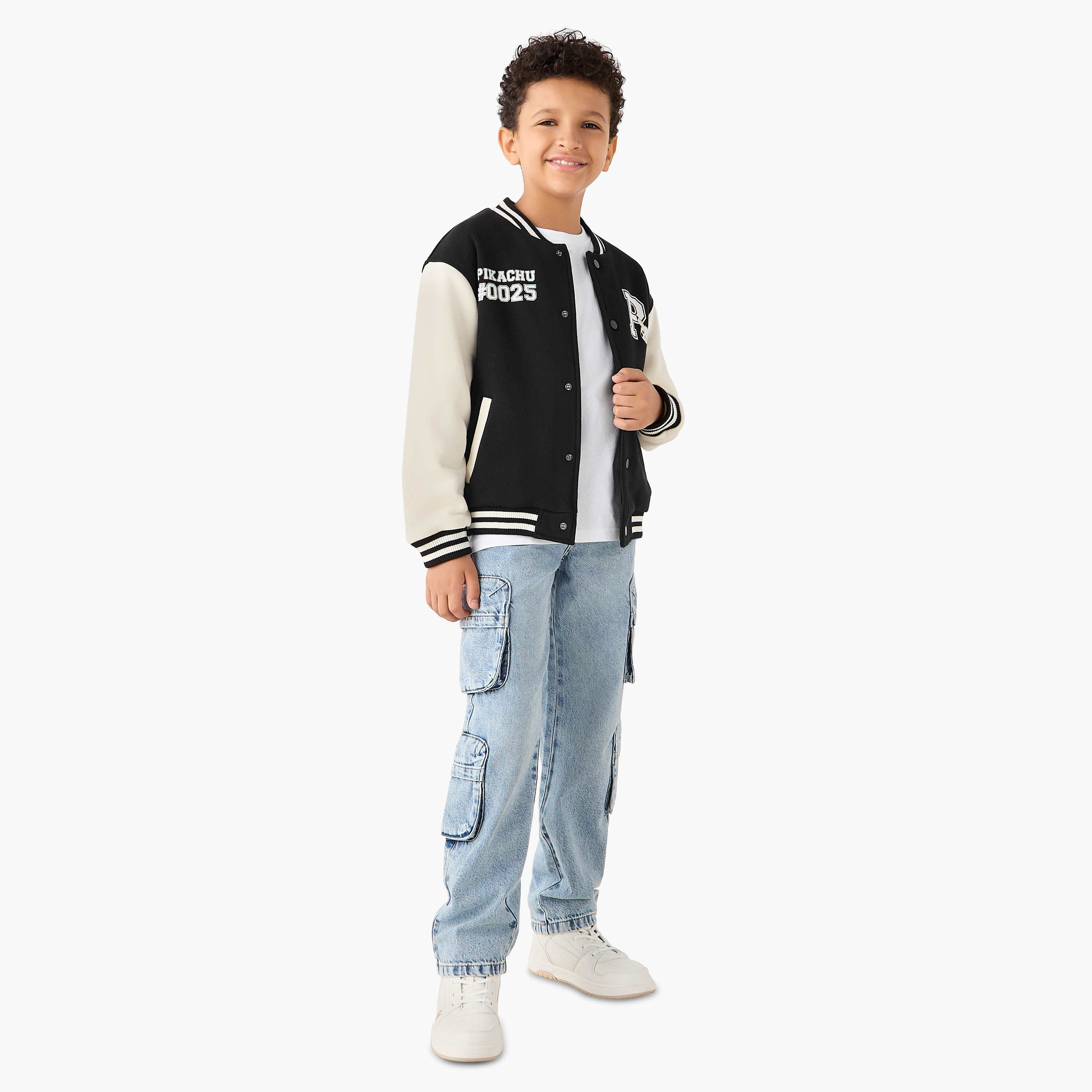 Pokemon Pikachu Varsity Jacket with Button Closure-boys-clothing-jacketsandcoats-image-2