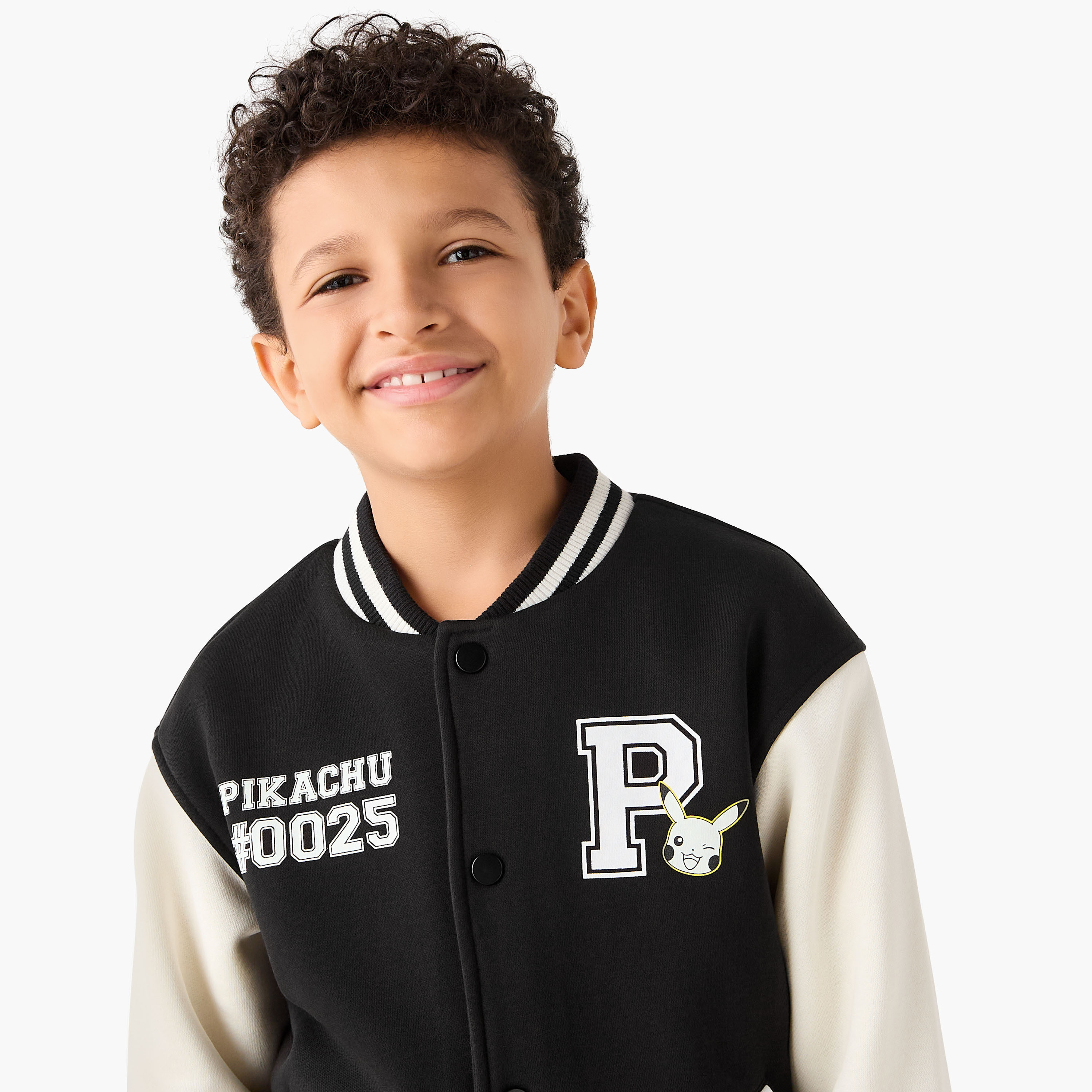 Pokemon Pikachu Varsity Jacket with Button Closure-boys-clothing-jacketsandcoats-image-4