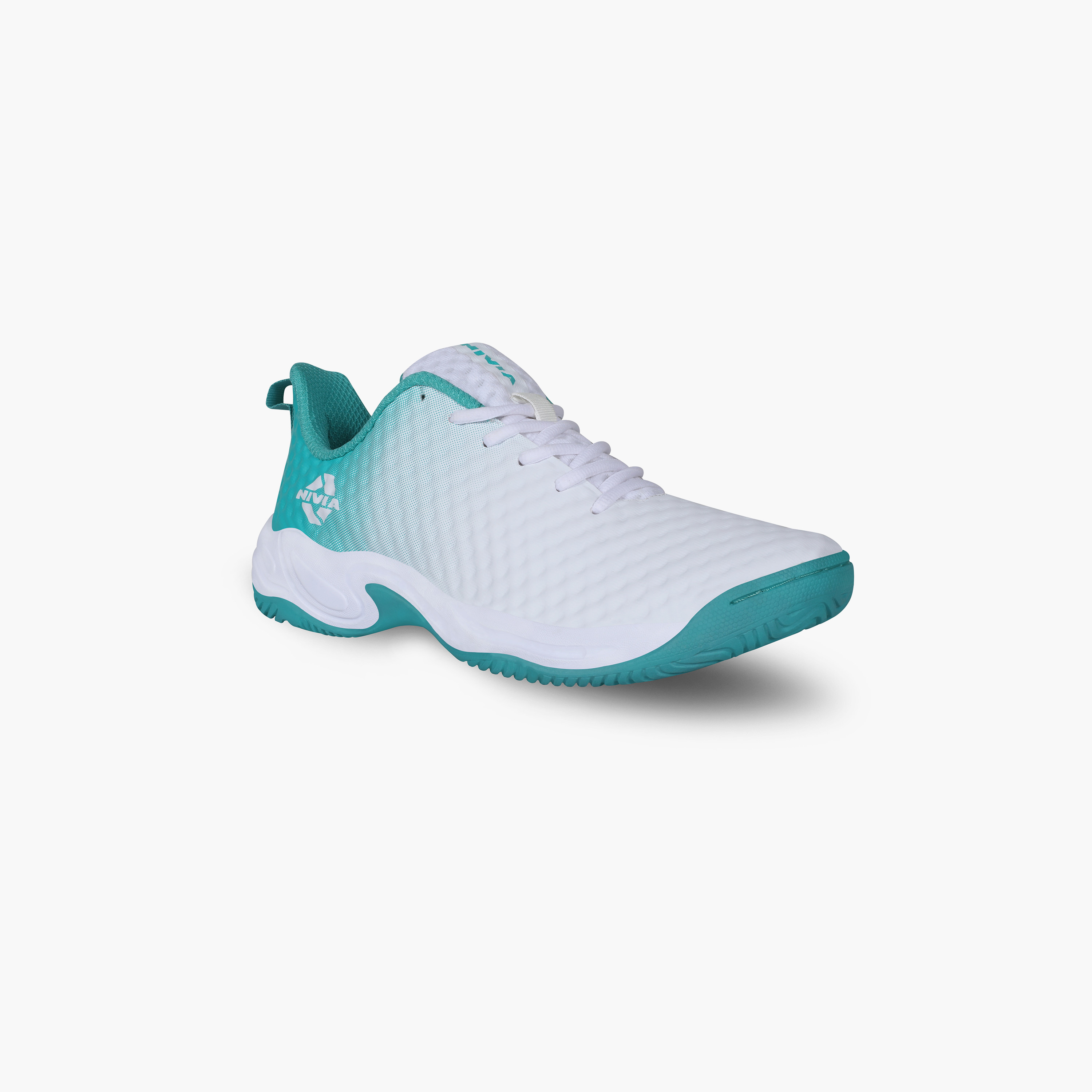 Nivia Power Smash, White/Turquoise, Tennis Shoes-sports-men-shoes-image-1