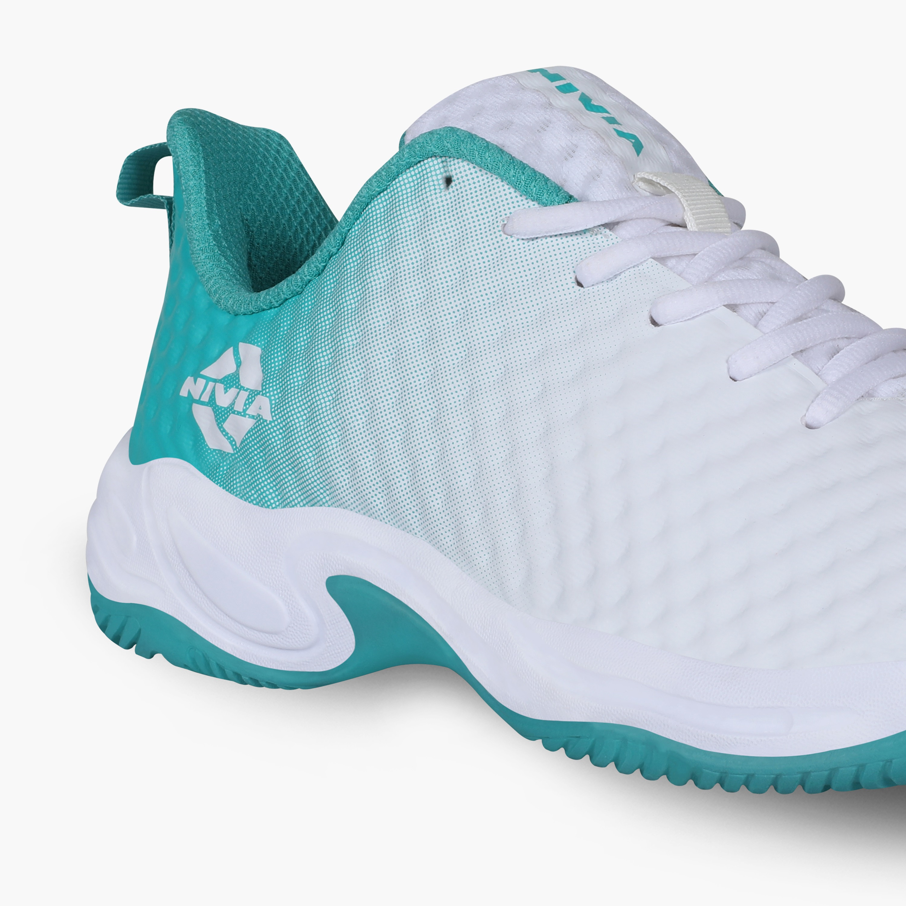Nivia Power Smash, White/Turquoise, Tennis Shoes-sports-men-shoes-image-11