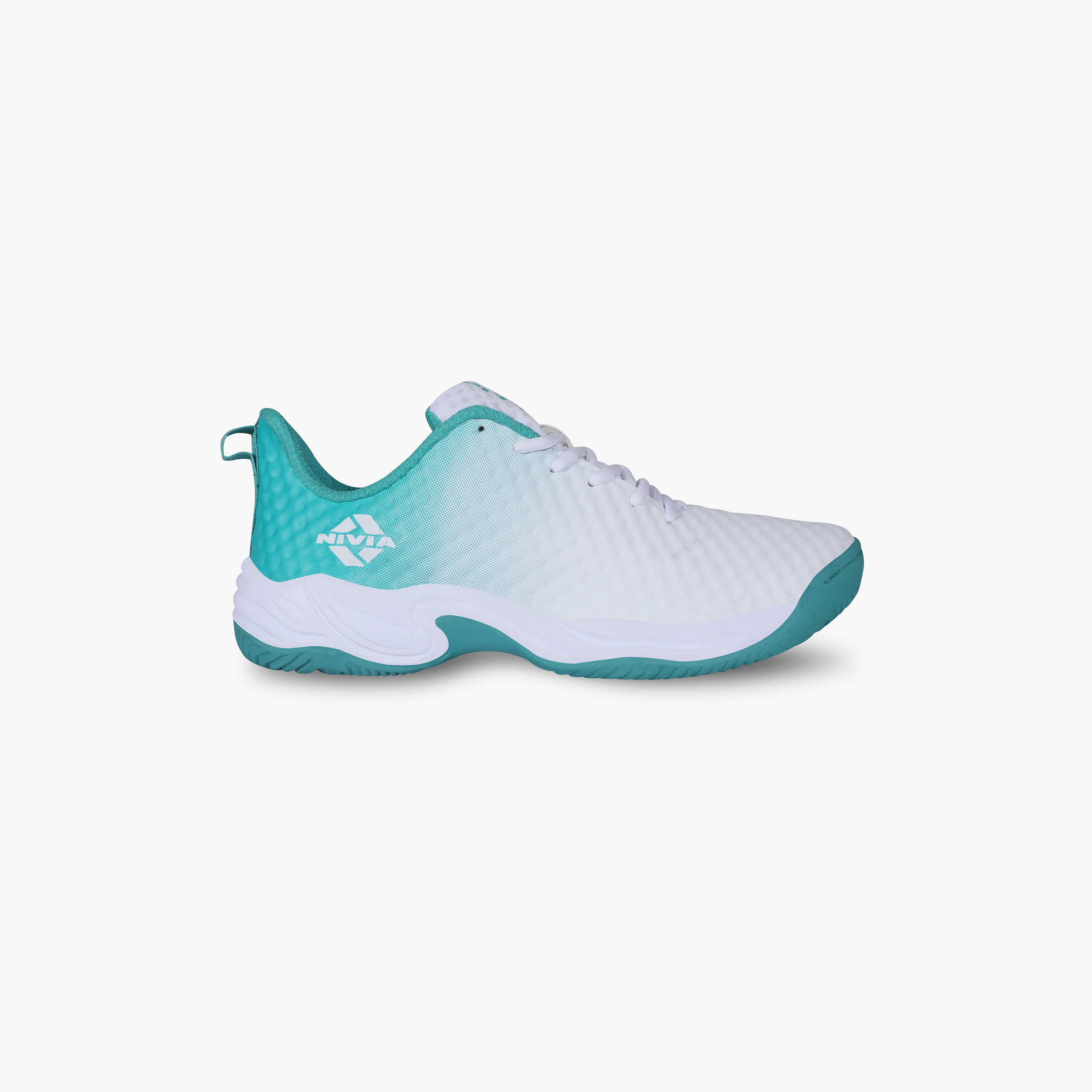 Nivia Power Smash, White/Turquoise, Tennis Shoes-sports-men-shoes-image-4