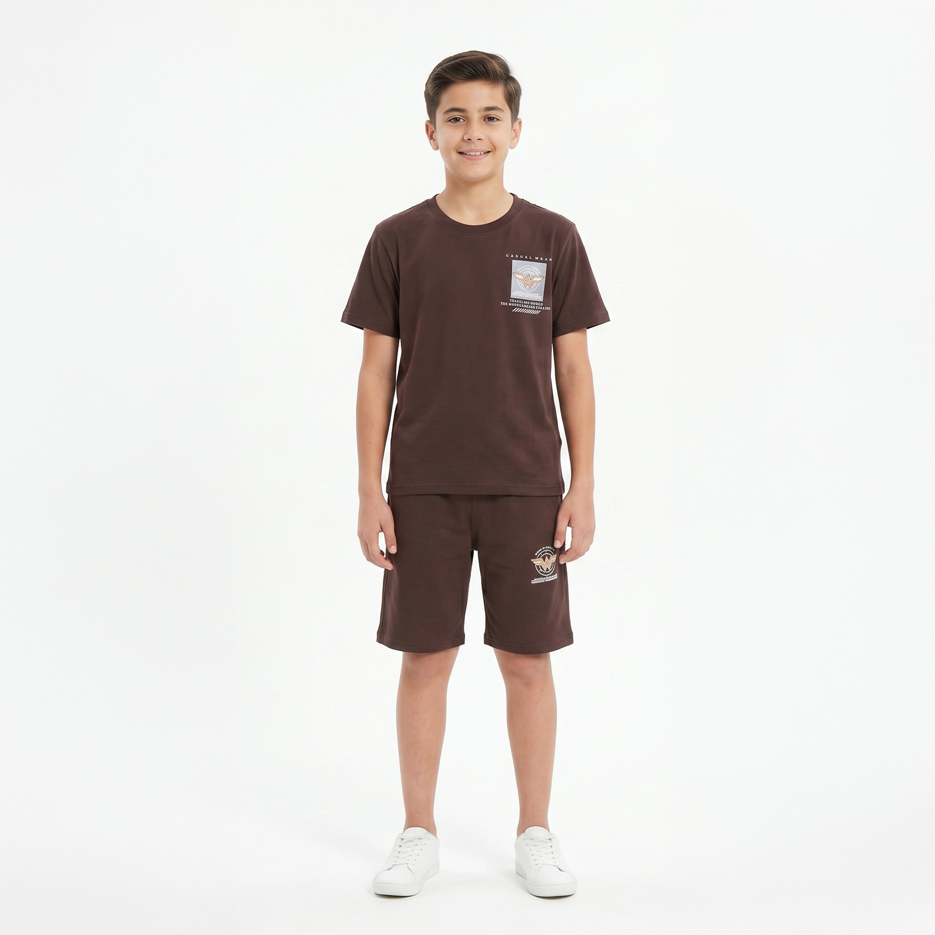 Cool & Cool Graphic Short Sleeves T-Shirt & Shorts Set-boys-clothing-setsandcoords-image-1