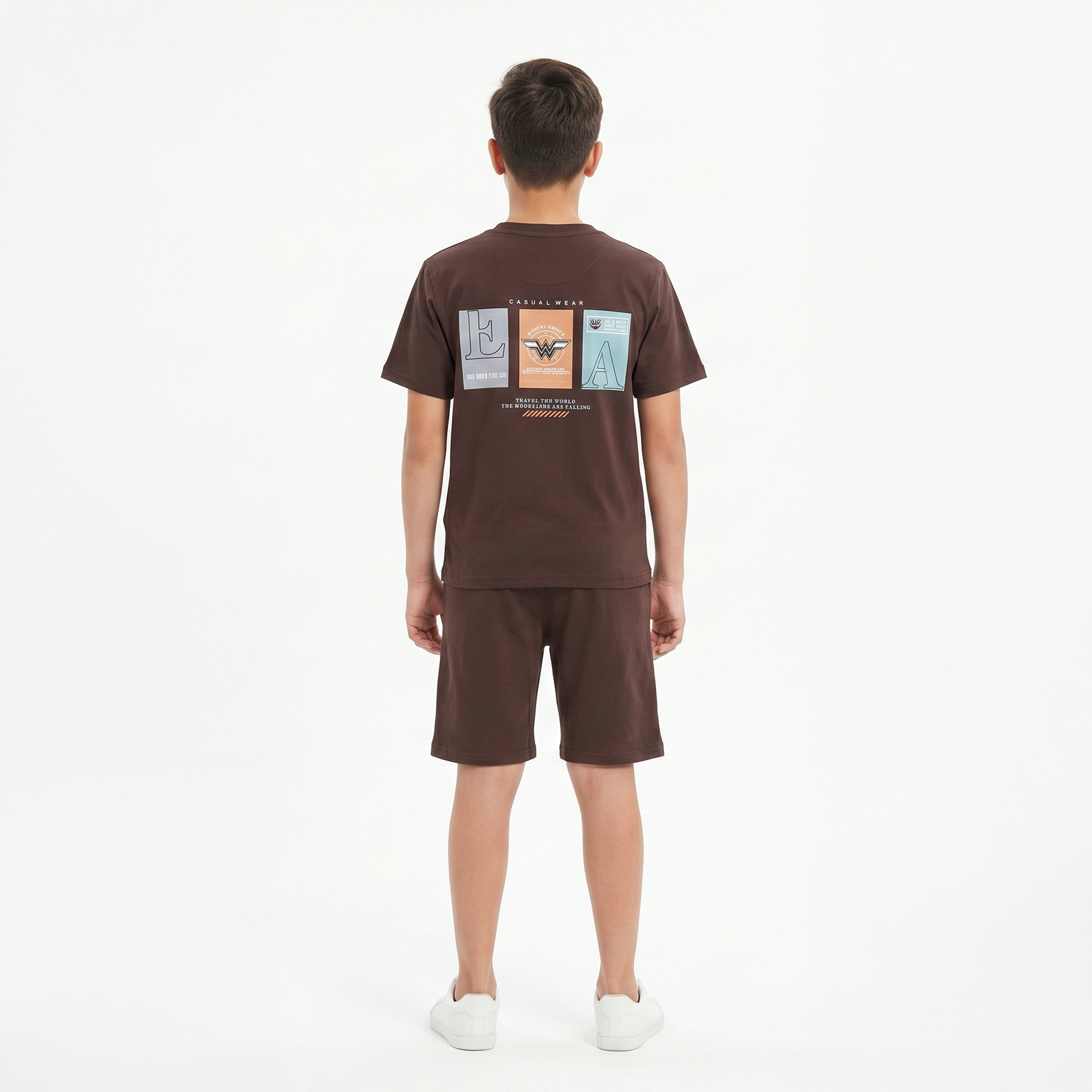 Cool & Cool Graphic Short Sleeves T-Shirt & Shorts Set-boys-clothing-setsandcoords-image-2
