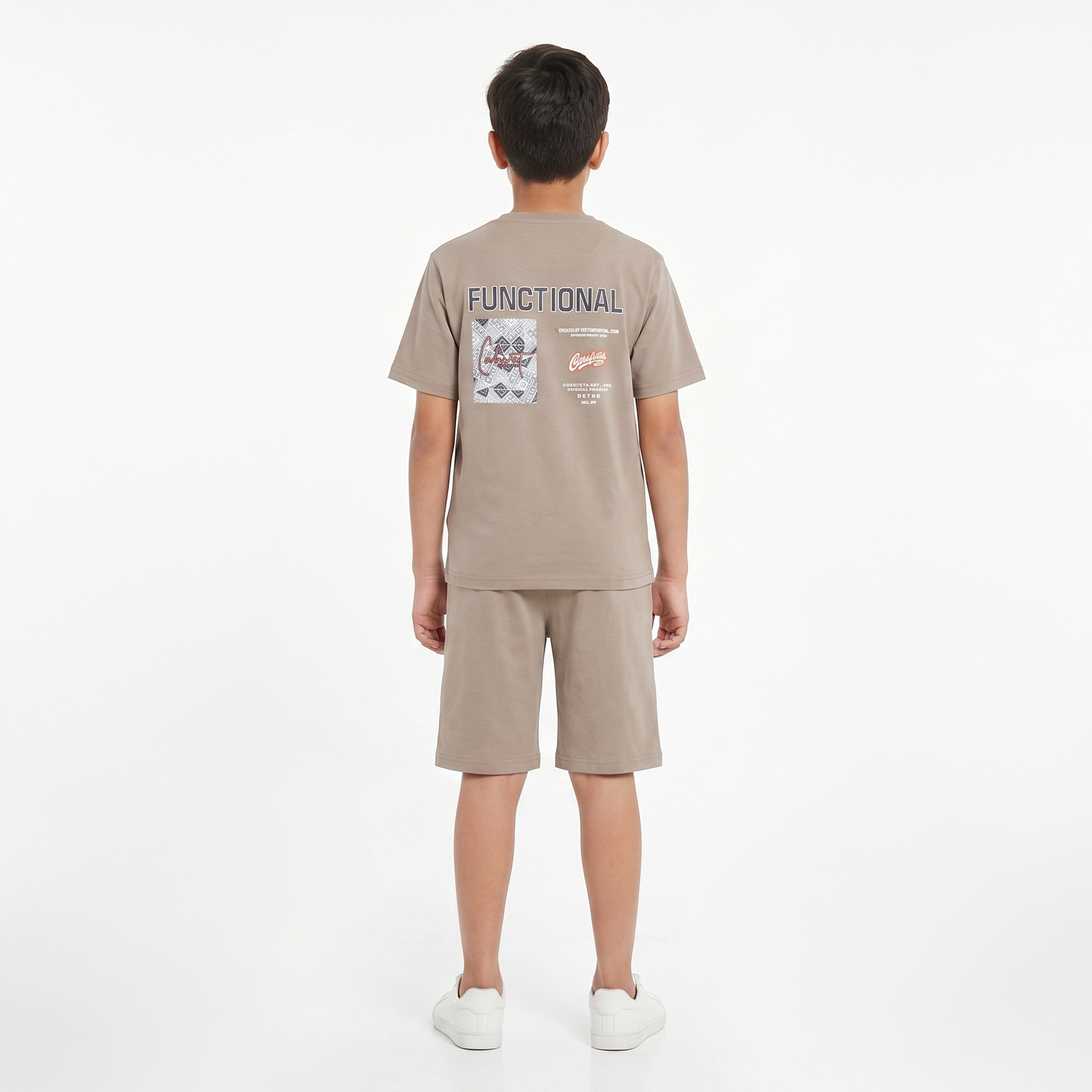 Cool & Cool Graphic Short Sleeves T-Shirt & Shorts Set-boys-clothing-setsandcoords-image-2