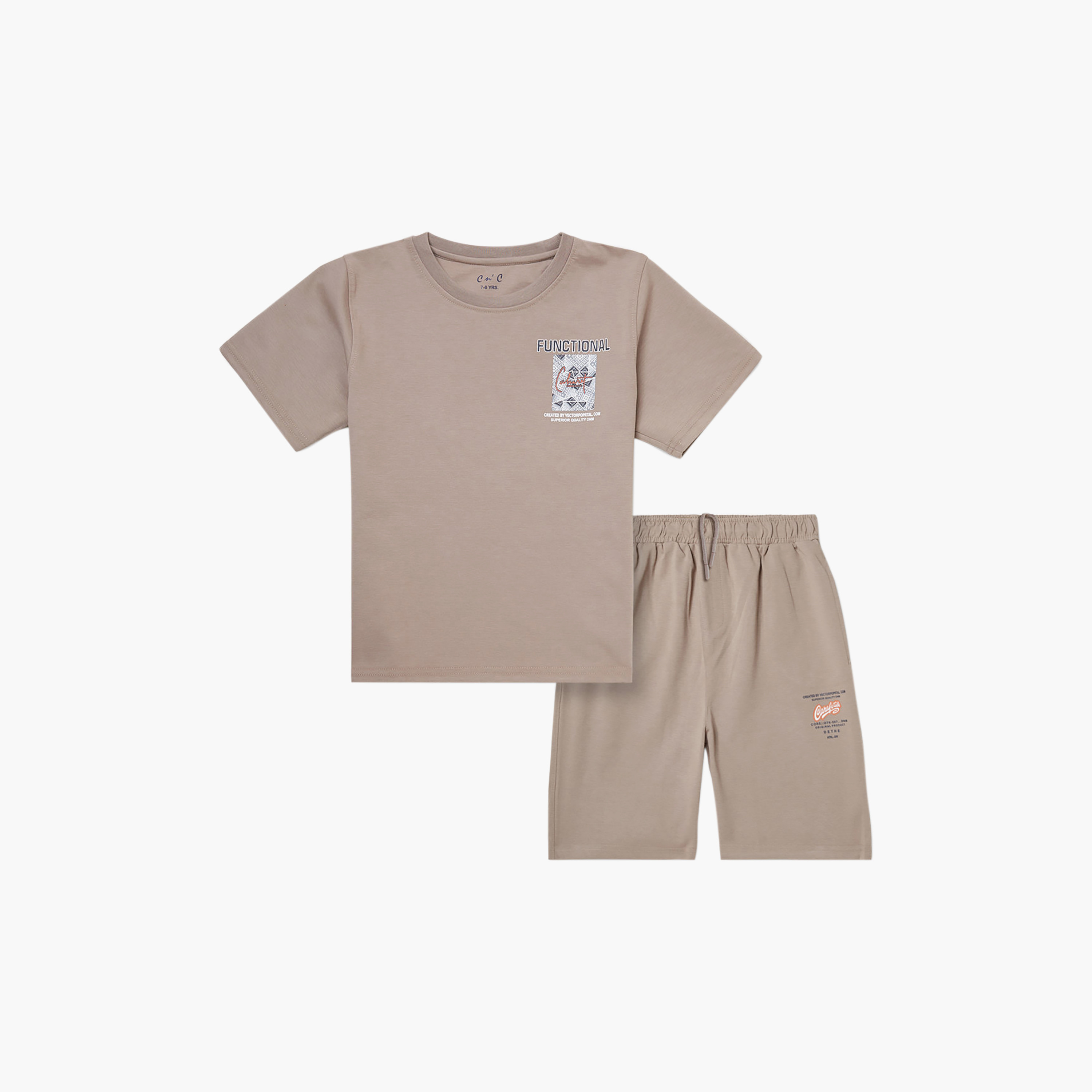 Cool & Cool Graphic Short Sleeves T-Shirt & Shorts Set-boys-clothing-setsandcoords-image-3