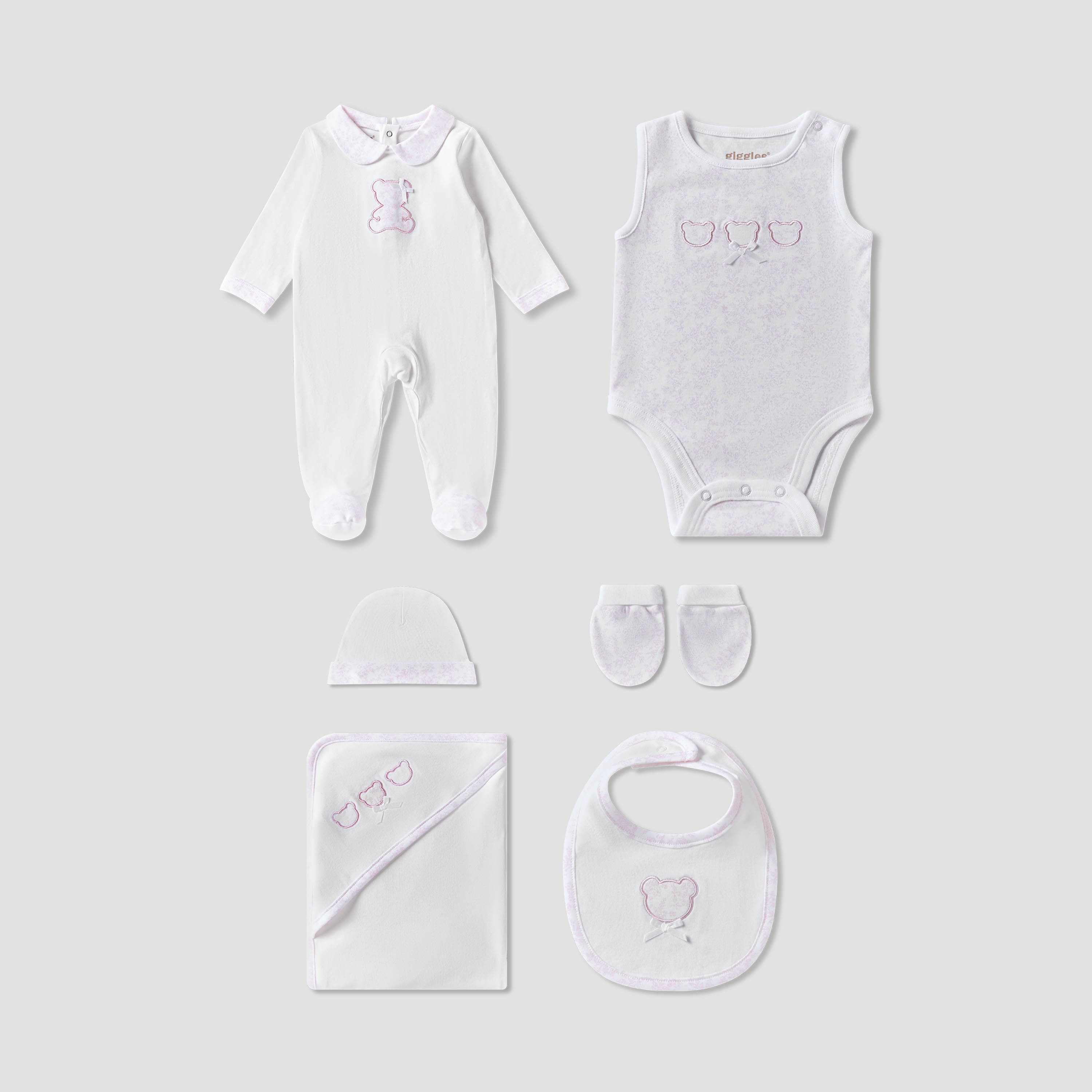 Set of 6 Giggles Clothing Gift Set with Embroidery-baby-girls-clothing-setsandcoords-image-2