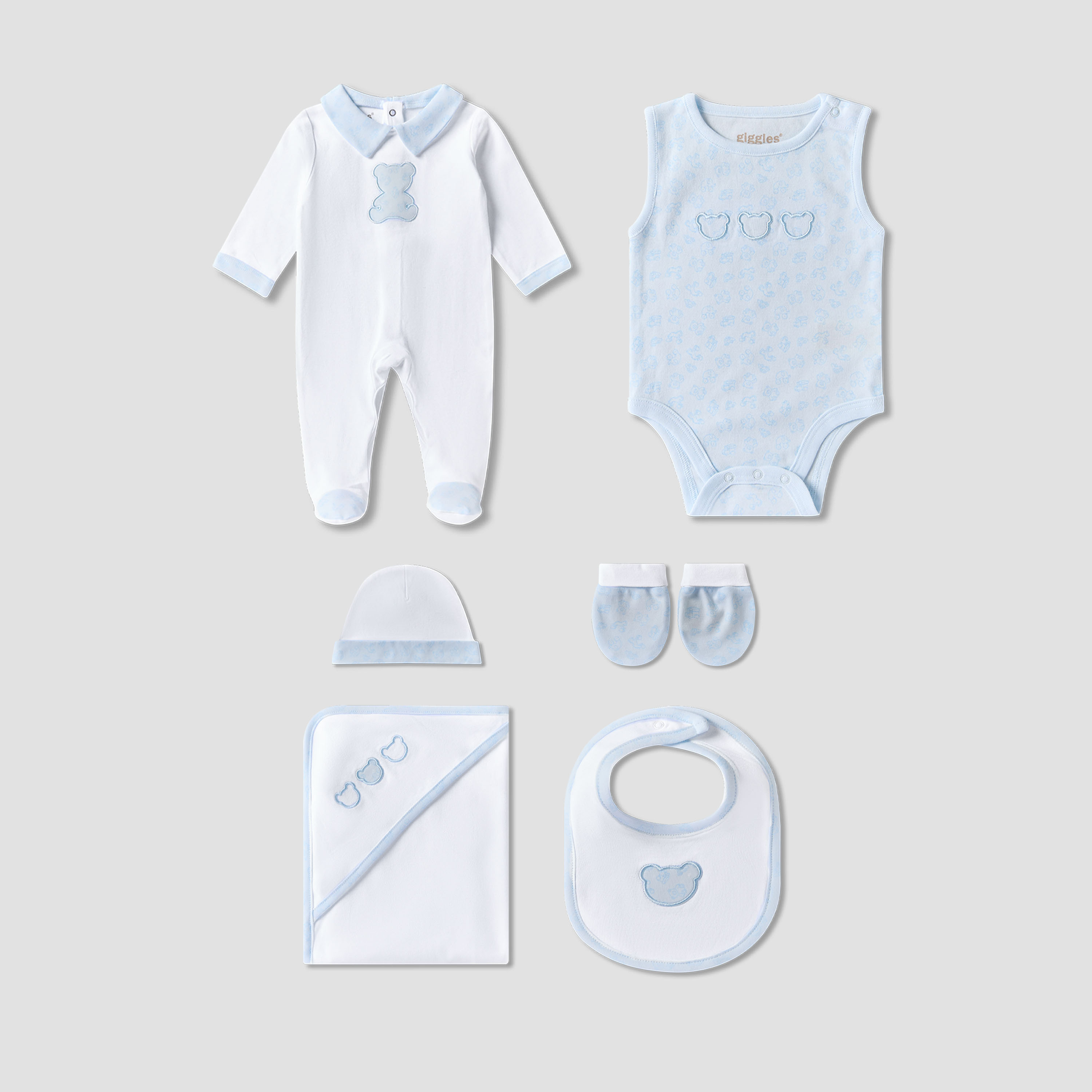 Set of 6 Giggles Clothing Gift Set with Embroidery-baby-boys-clothing-setsandcoords-image-2