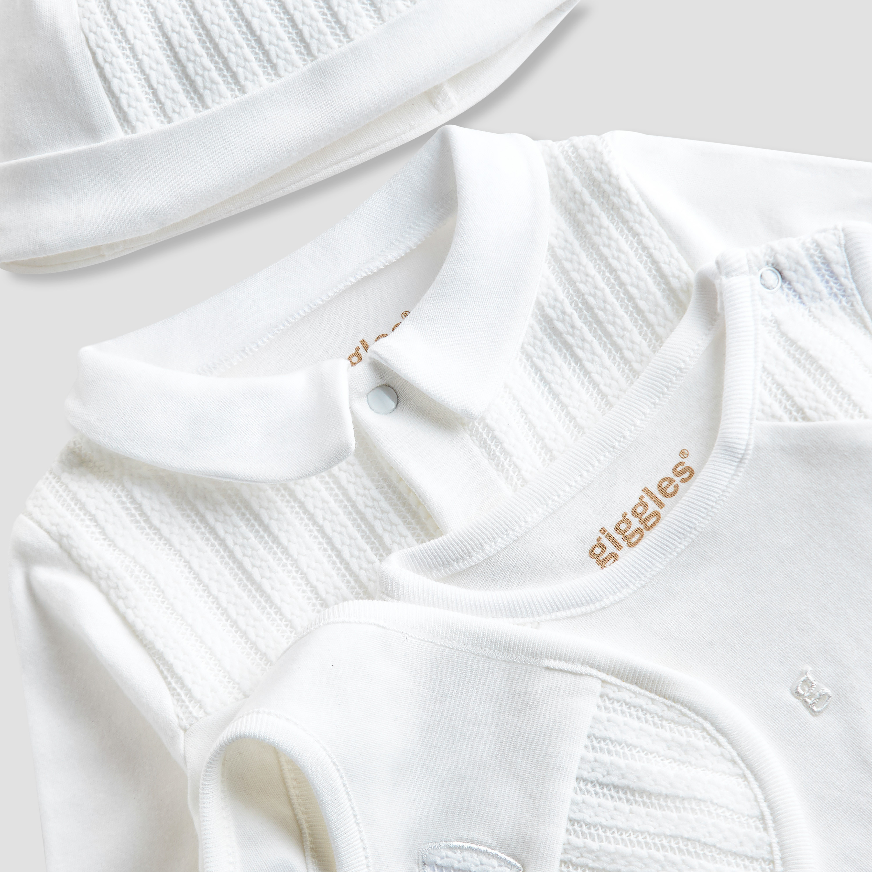 Giggles 4-Piece Boys Gift Set - Cotton - Sleepsuit, Cap, Bodysuit - Textured-baby-boys-clothing-setsandcoords-image-7