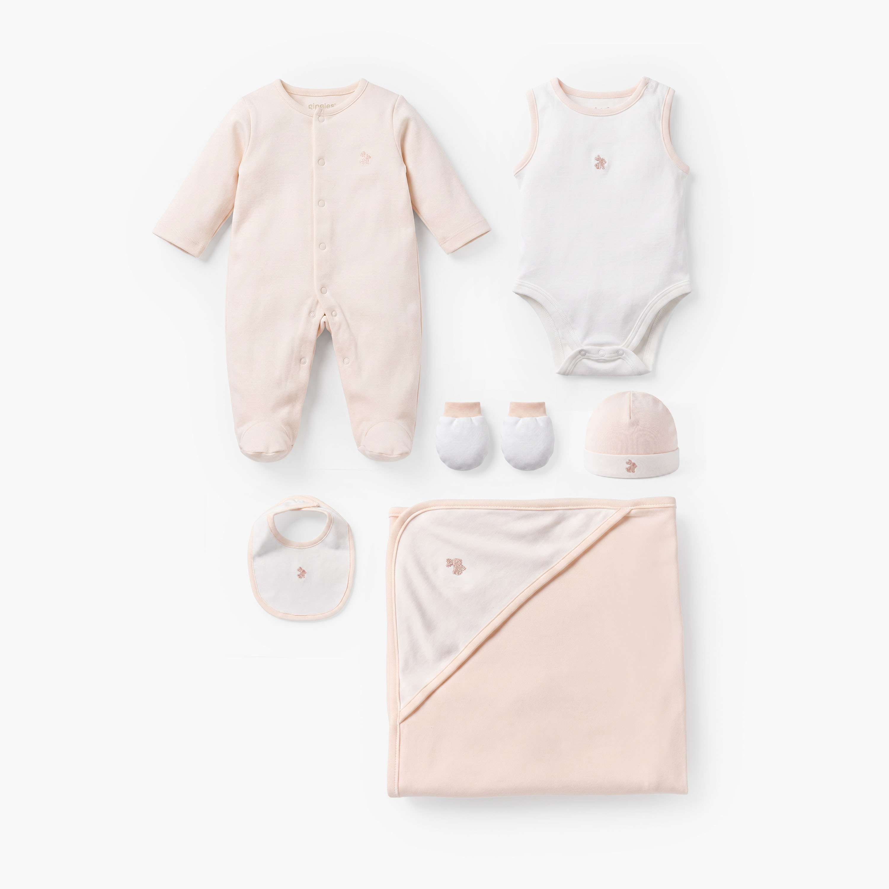 طقم هدايا ملابس مطرز من جيجلز - طقم من 6 قطع-baby-girls-clothing-setsandcoords-image-2
