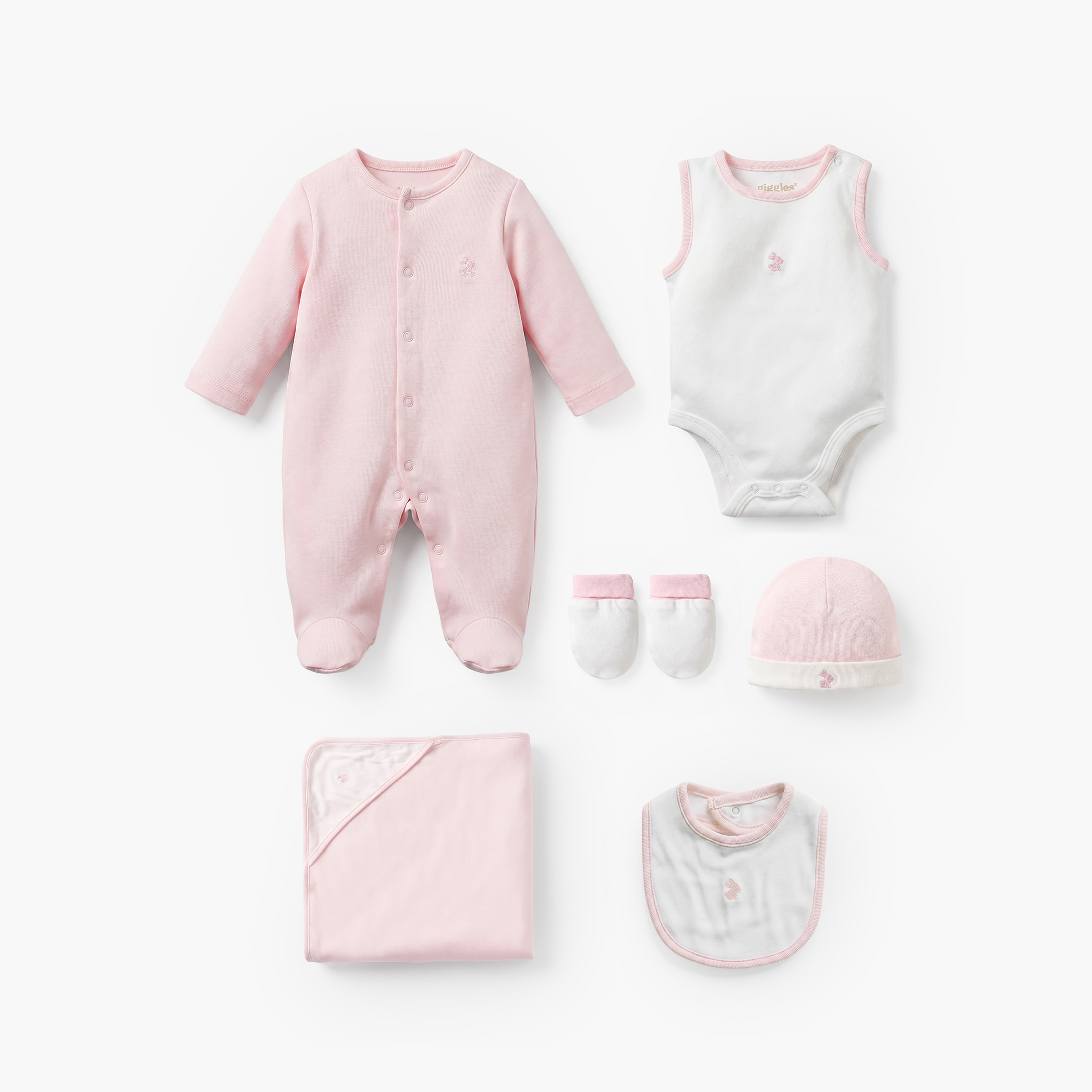 طقم هدايا ملابس مطرز من جيجلز - 6 قطع-baby-girls-clothing-setsandcoords-image-2