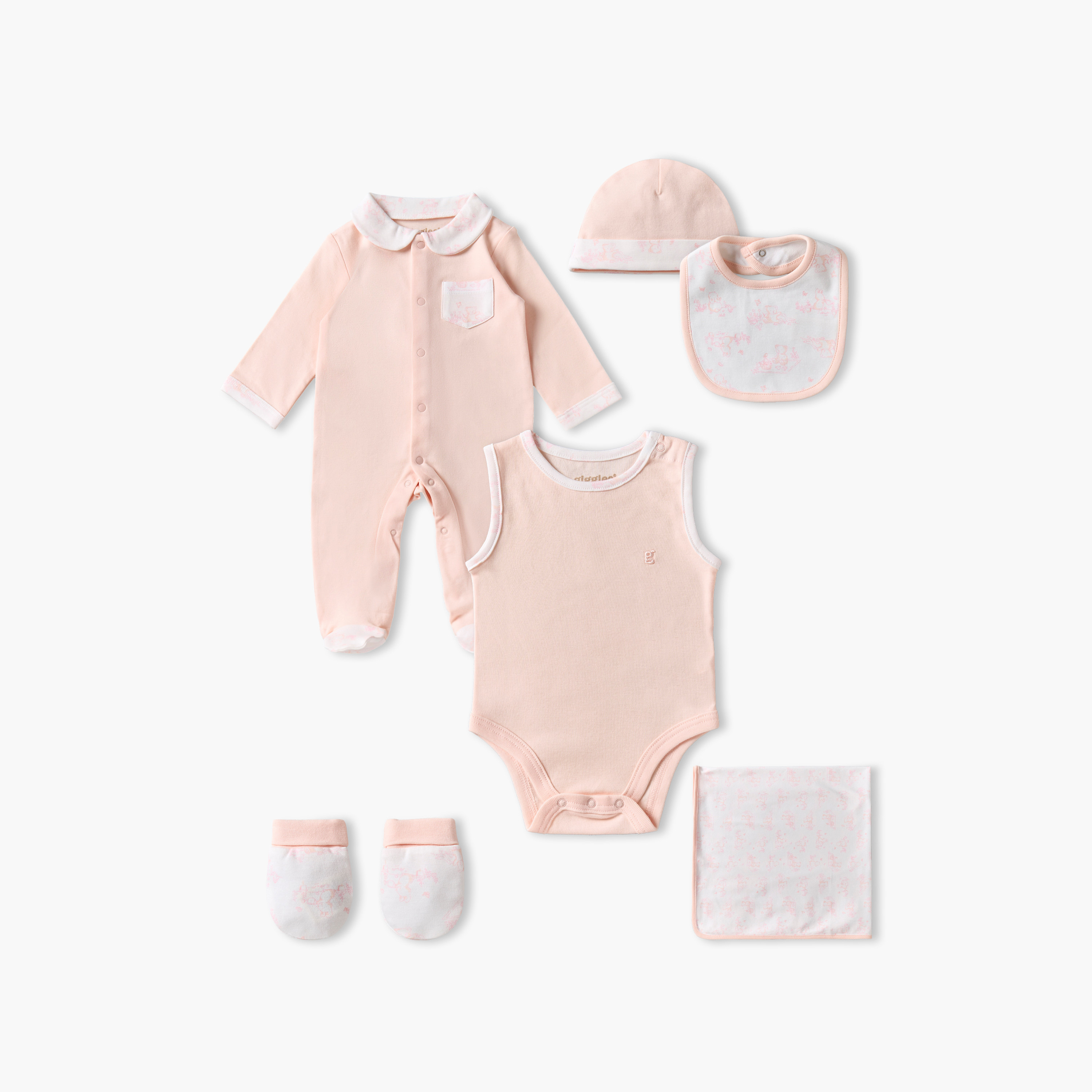 Set of 6 Giggles Clothing Gift Set with Bear Print-baby-girls-clothing-setsandcoords-image-2
