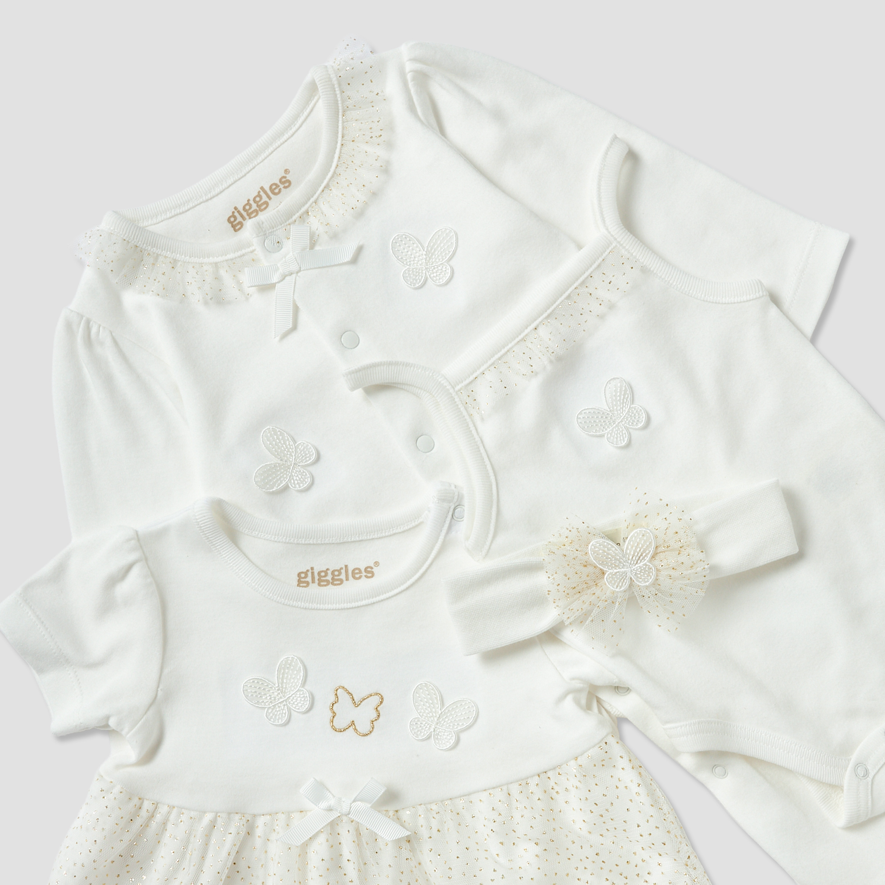 Set of 4 Giggles Clothing Gift Set with Butterfly Applique-baby-girls-clothing-setsandcoords-image-7