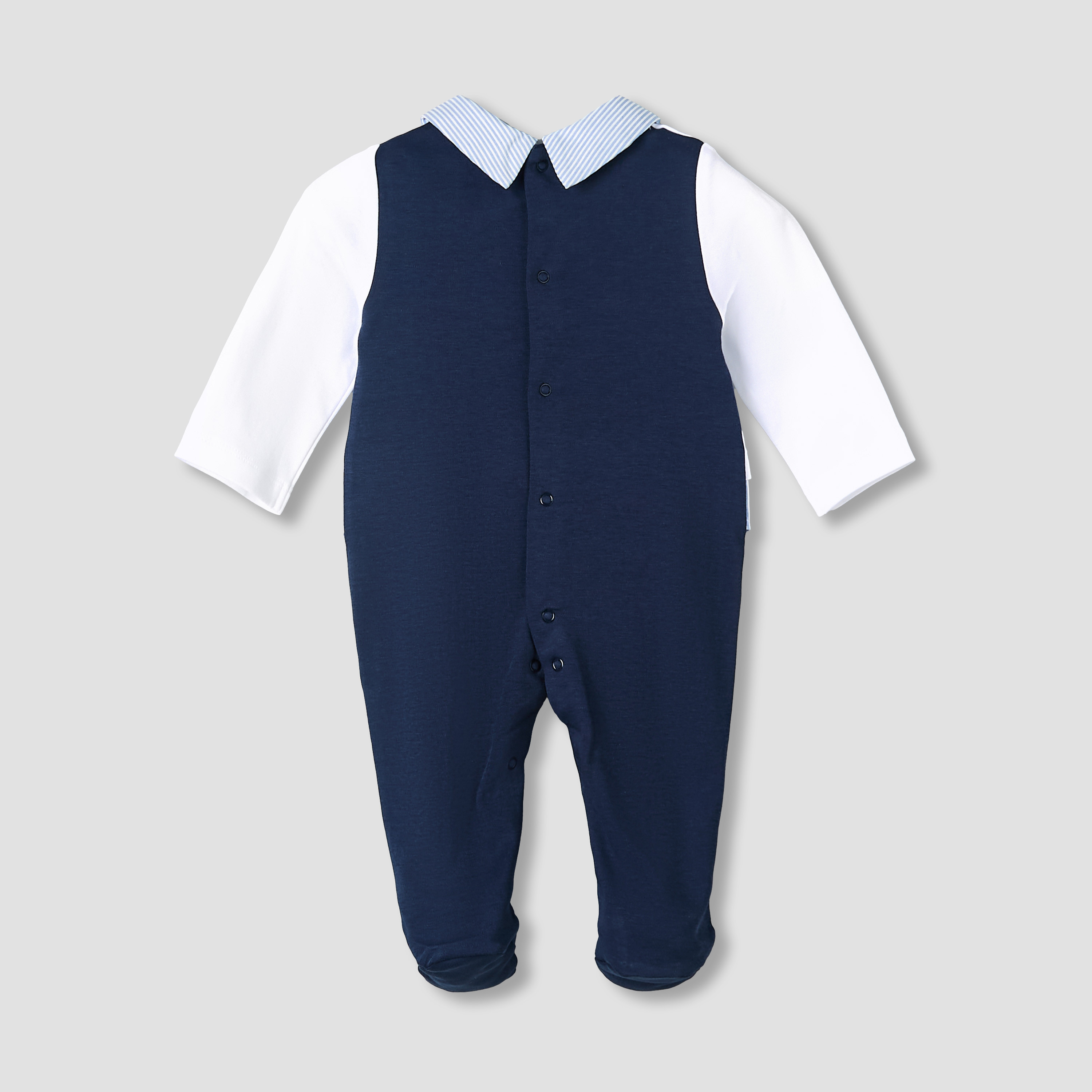 Giggles Cotton Collared Long Sleeves Sleepsuit with Horse Embroidery-baby-boys-clothing-nightwear-sleepsuits-image-3