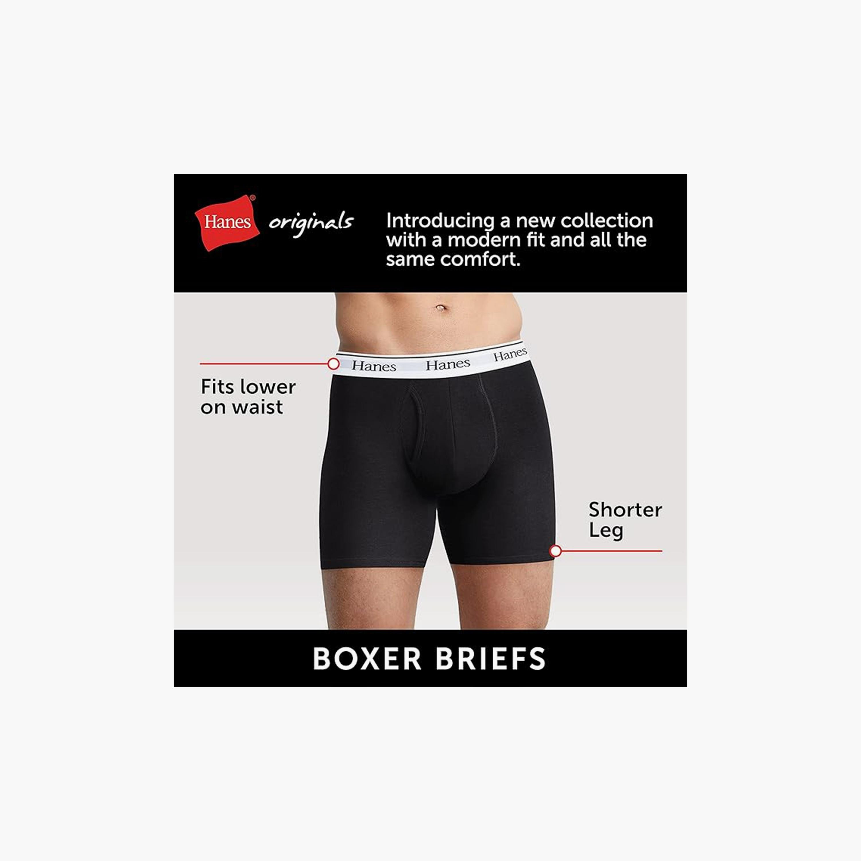 Hanes Assorted Pack of 3 Brand Print Waistband Men's Boxer Briefs-men-clothing-innerwear-underwear-image-3